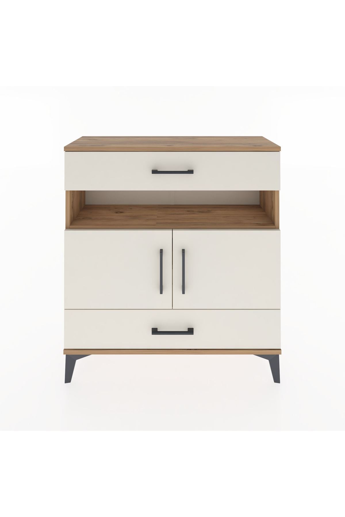 Arges Şifonyer 3 Raflı 2 Çekmeceli 2 Kapaklı 88x30x96 - S04M047V7A