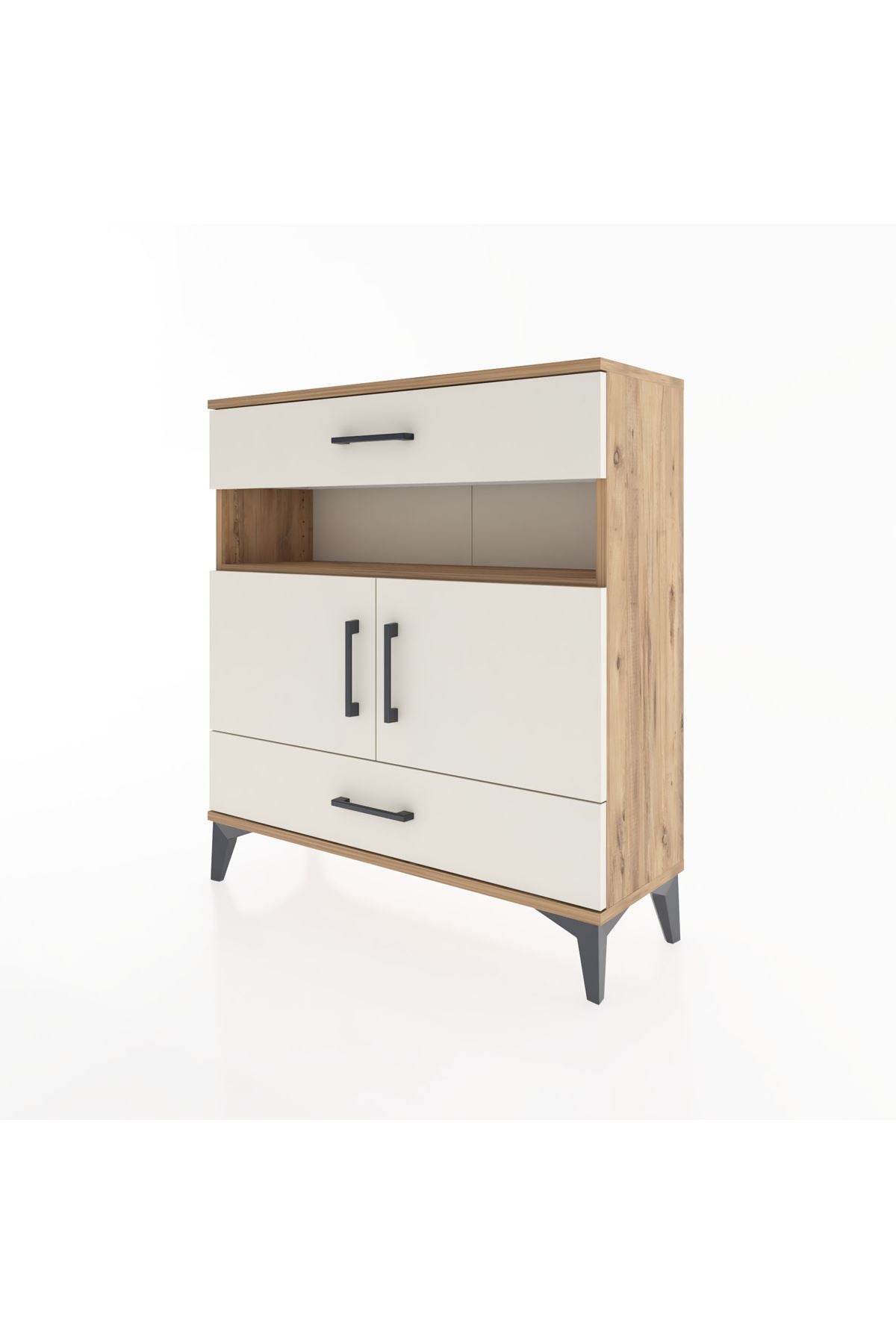 Arges Şifonyer 3 Raflı 2 Çekmeceli 2 Kapaklı 88x30x96 - S04M047V7A