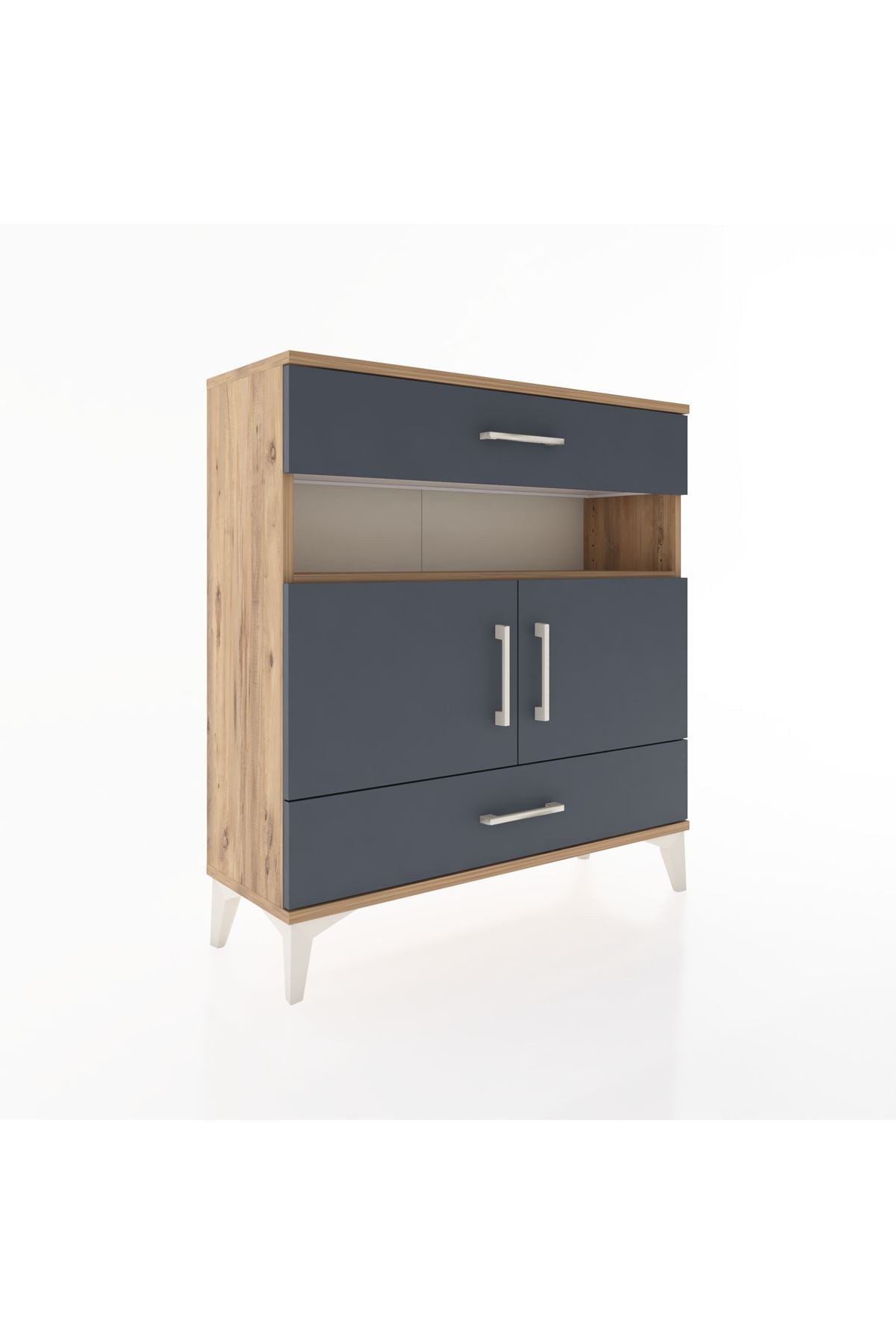 Arges Şifonyer 3 Raflı 2 Çekmeceli 2 Kapaklı 88x30x96 - S04M047V8A