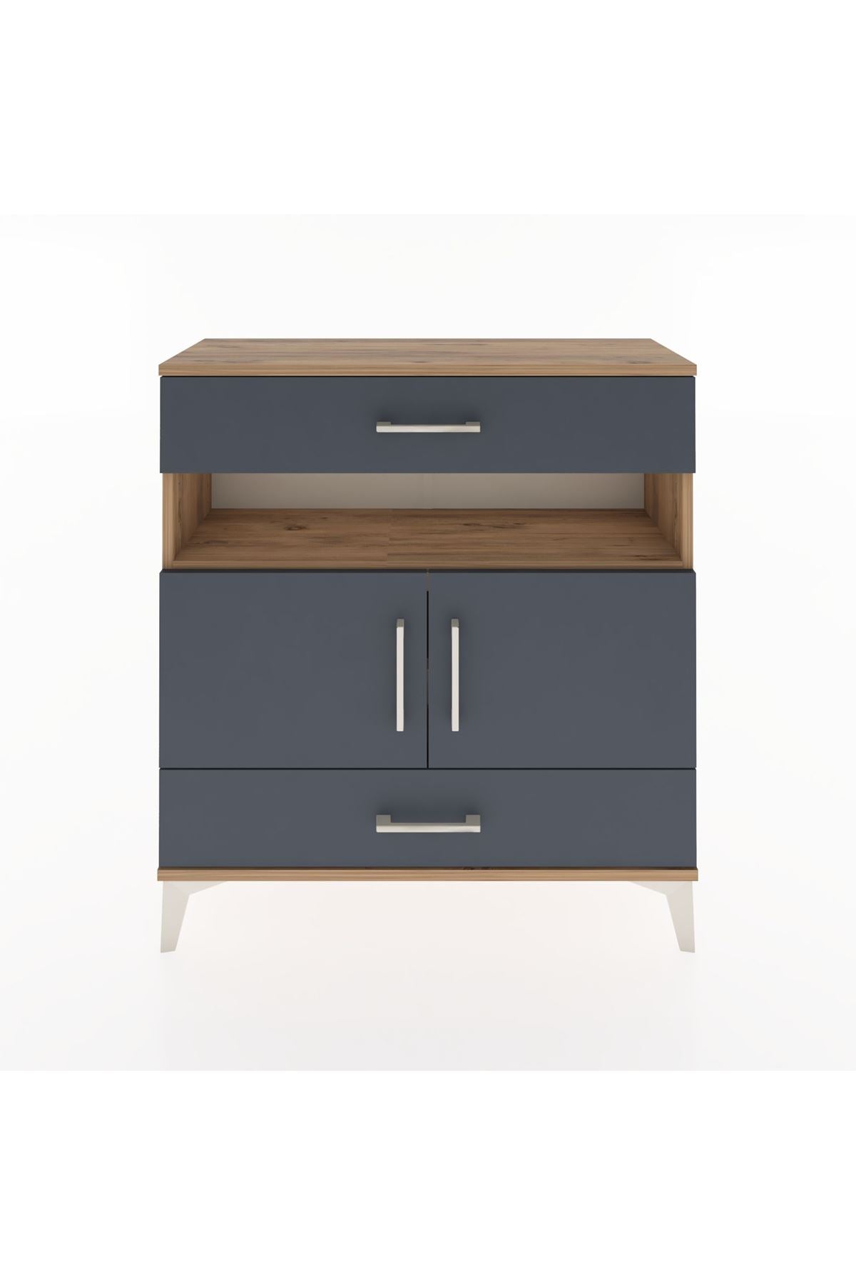 Arges Şifonyer 3 Raflı 2 Çekmeceli 2 Kapaklı 88x30x96 - S04M047V8A