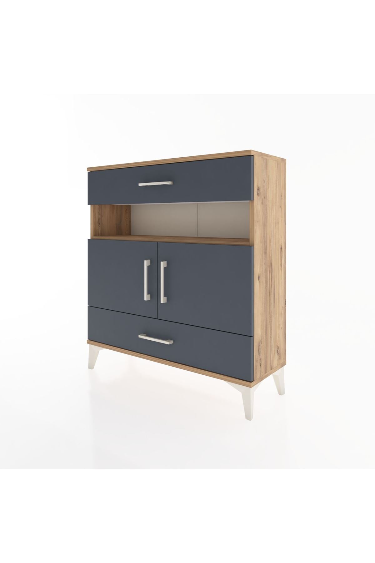 Arges Şifonyer 3 Raflı 2 Çekmeceli 2 Kapaklı 88x30x96 - S04M047V8A