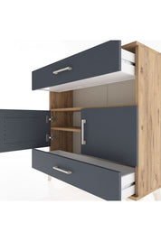 Arges Şifonyer 3 Raflı 2 Çekmeceli 2 Kapaklı 88x30x96 - S04M047V8A