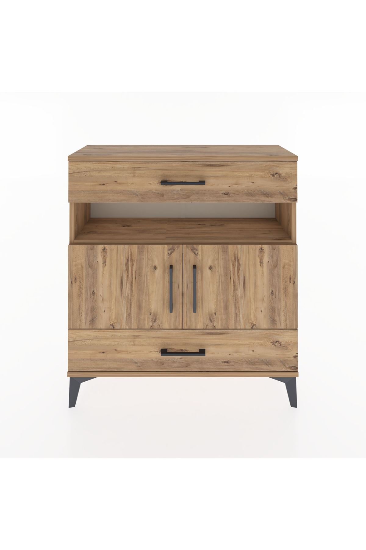 Arges Şifonyer 3 Raflı 2 Çekmeceli 2 Kapaklı 88x30x96 - S04M047V9A