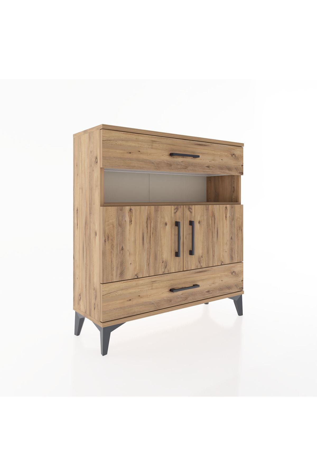 Arges Şifonyer 3 Raflı 2 Çekmeceli 2 Kapaklı 88x30x96 - S04M047V9A