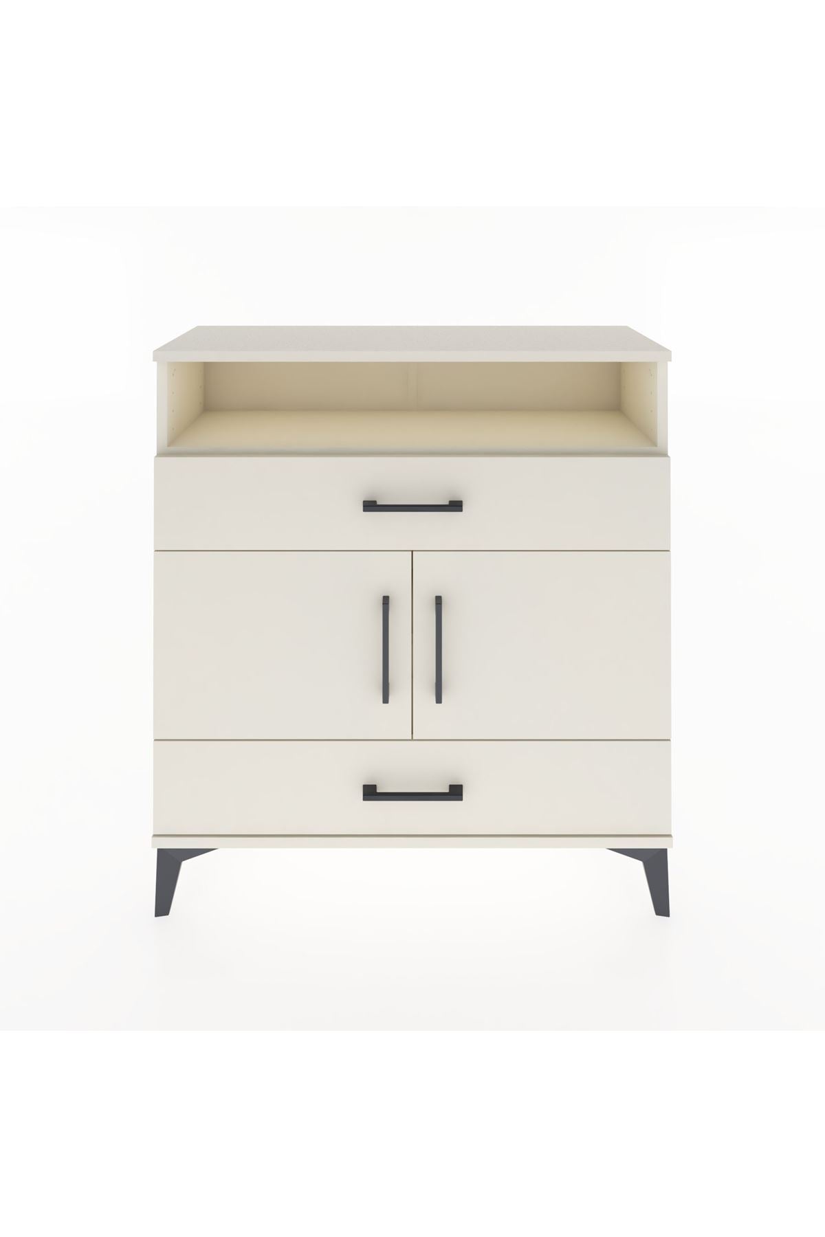 Arges Şifonyer 3 Raflı 2 Çekmeceli 2 Kapaklı 88x30x96 - S04M048V1A
