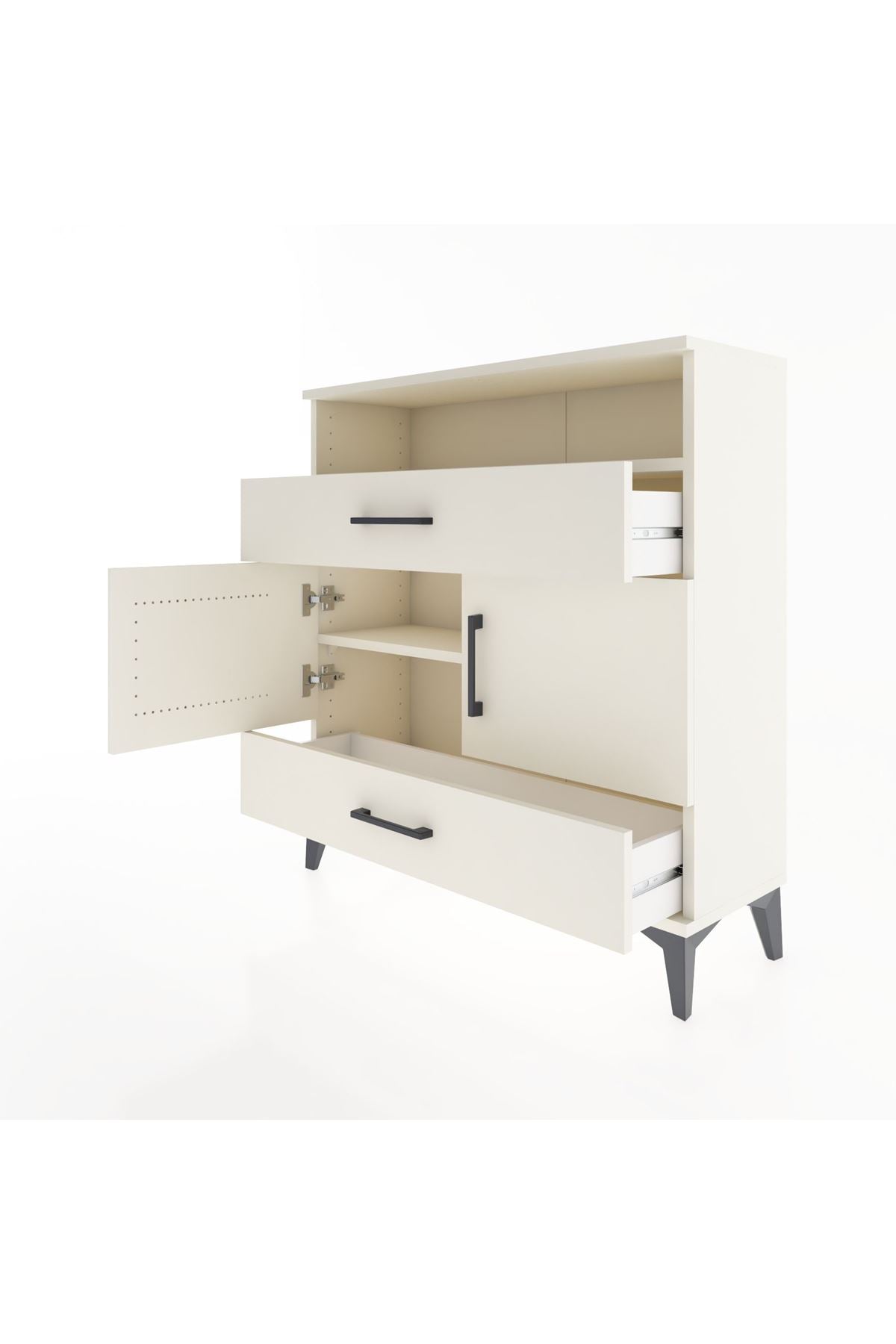 Arges Şifonyer 3 Raflı 2 Çekmeceli 2 Kapaklı 88x30x96 - S04M048V1A