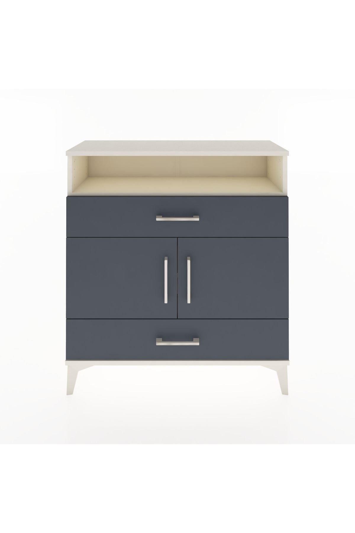 Arges Şifonyer 3 Raflı 2 Çekmeceli 2 Kapaklı 88x30x96 - S04M048V2A