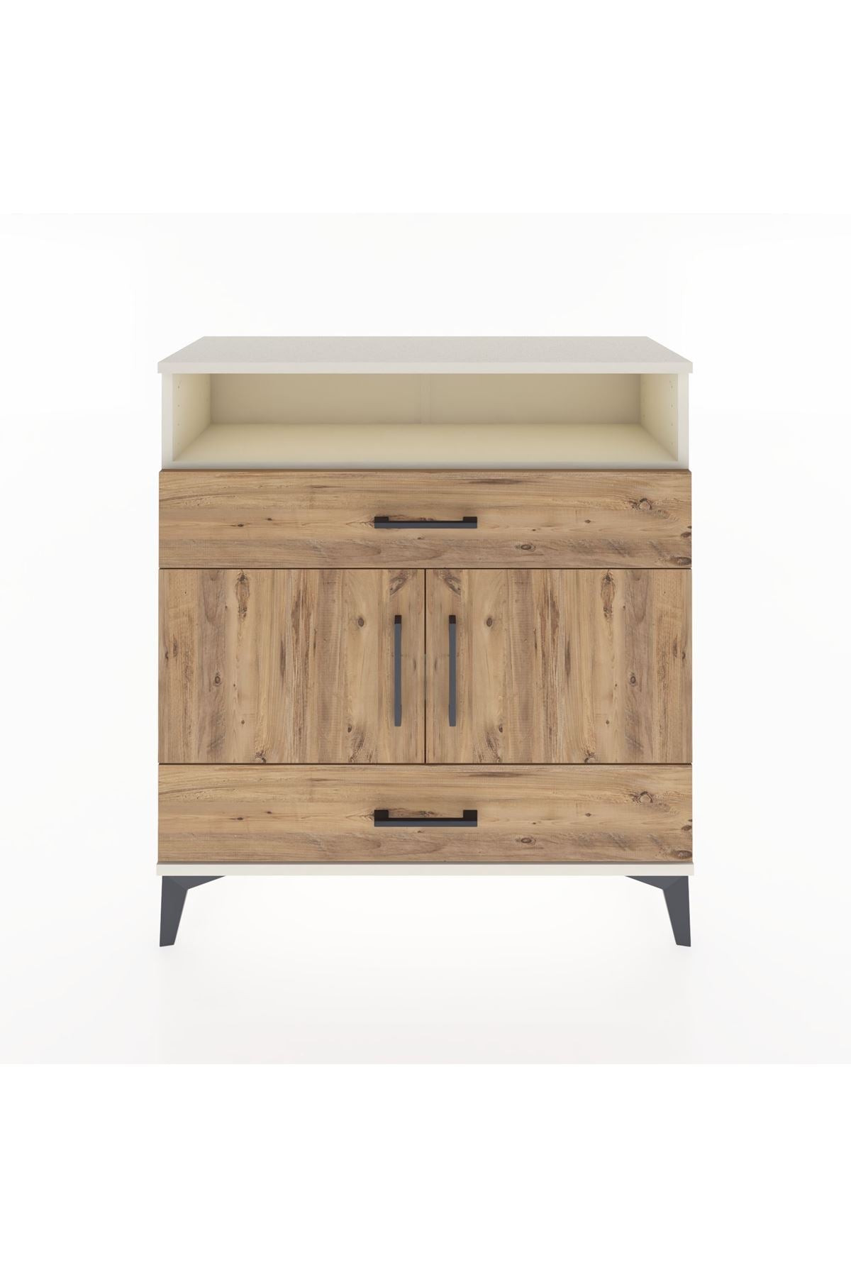 Arges Şifonyer 3 Raflı 2 Çekmeceli 2 Kapaklı 88x30x96 - S04M048V3A