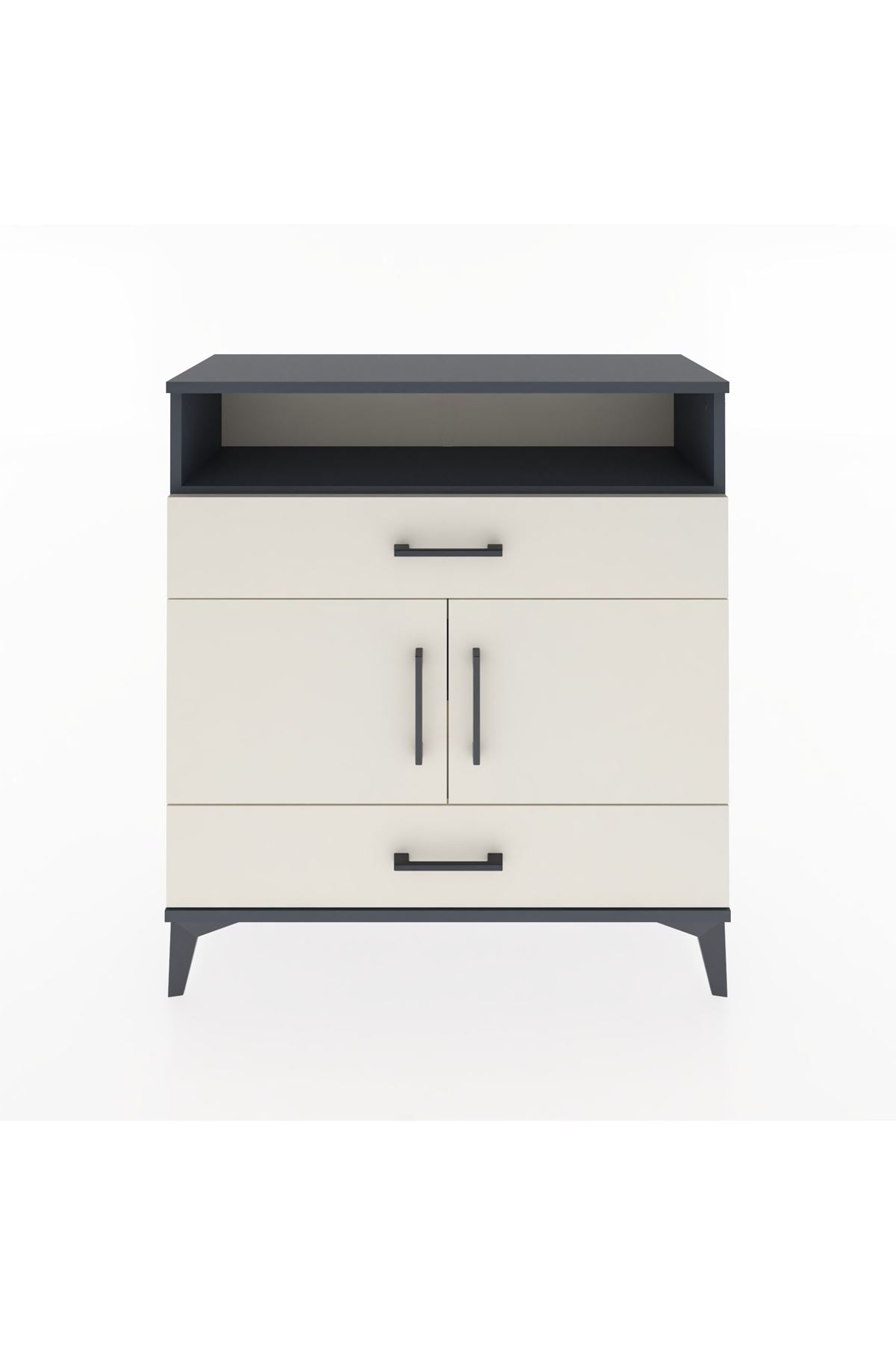 Arges Şifonyer 3 Raflı 2 Çekmeceli 2 Kapaklı 88x30x96 - S04M048V4A