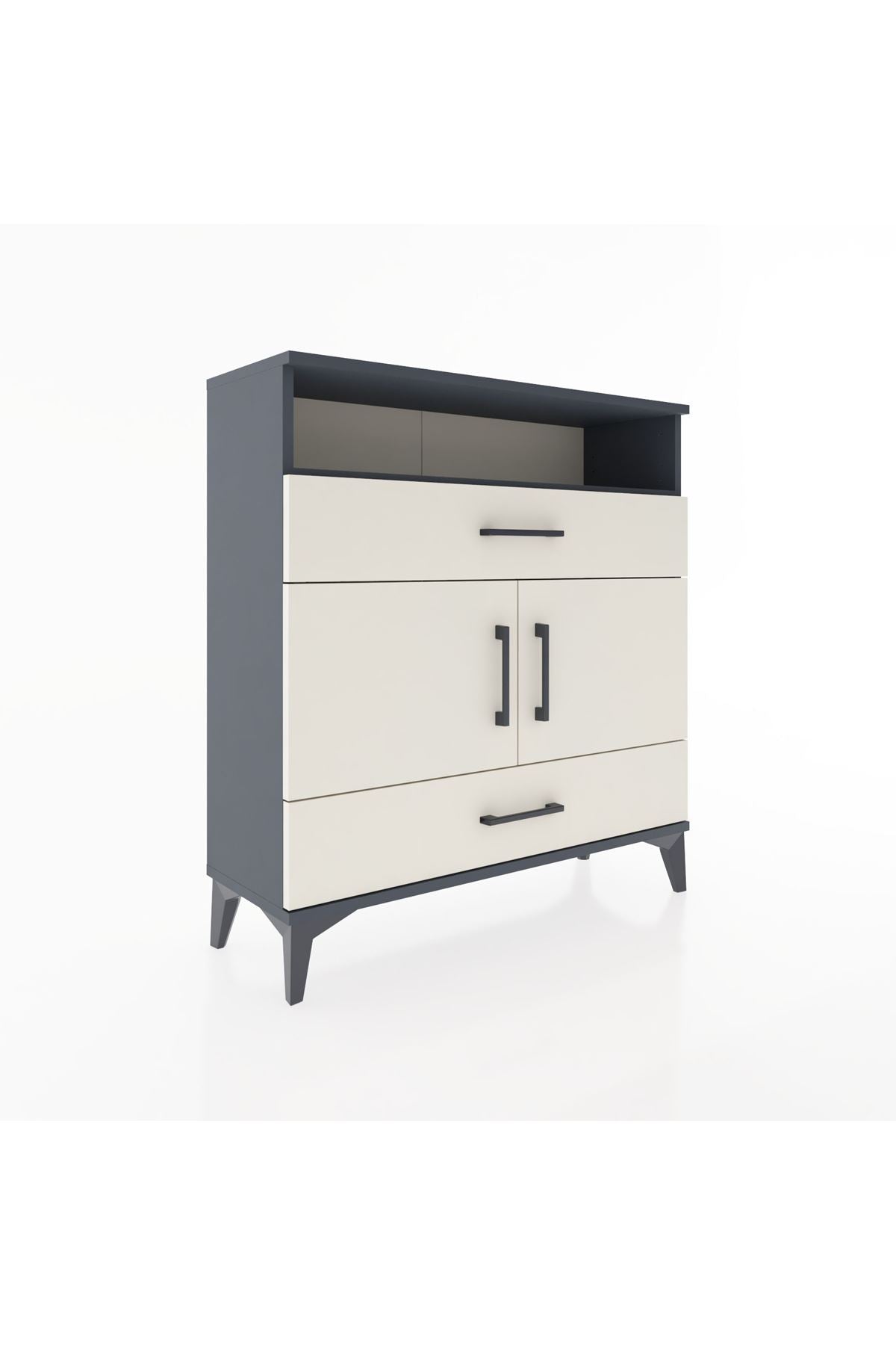 Arges Şifonyer 3 Raflı 2 Çekmeceli 2 Kapaklı 88x30x96 - S04M048V4A