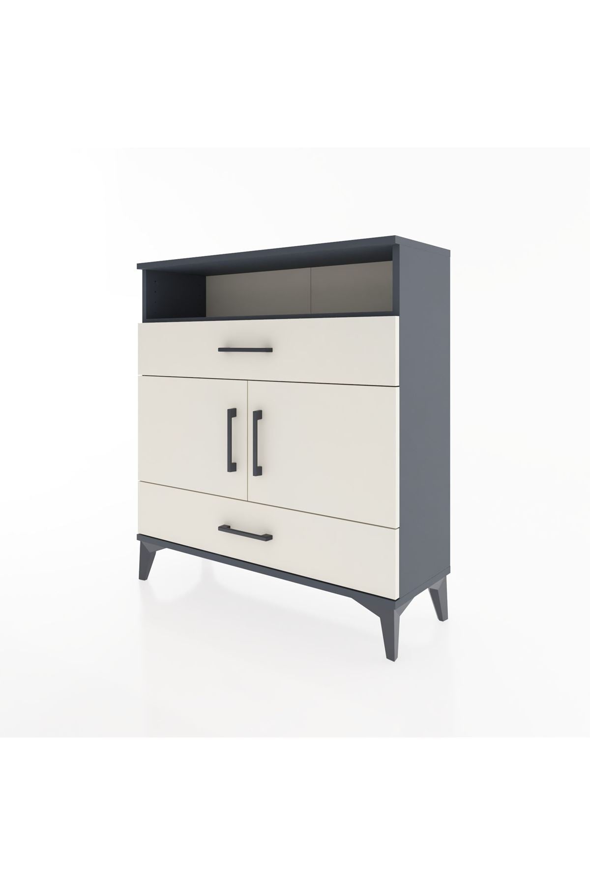Arges Şifonyer 3 Raflı 2 Çekmeceli 2 Kapaklı 88x30x96 - S04M048V4A