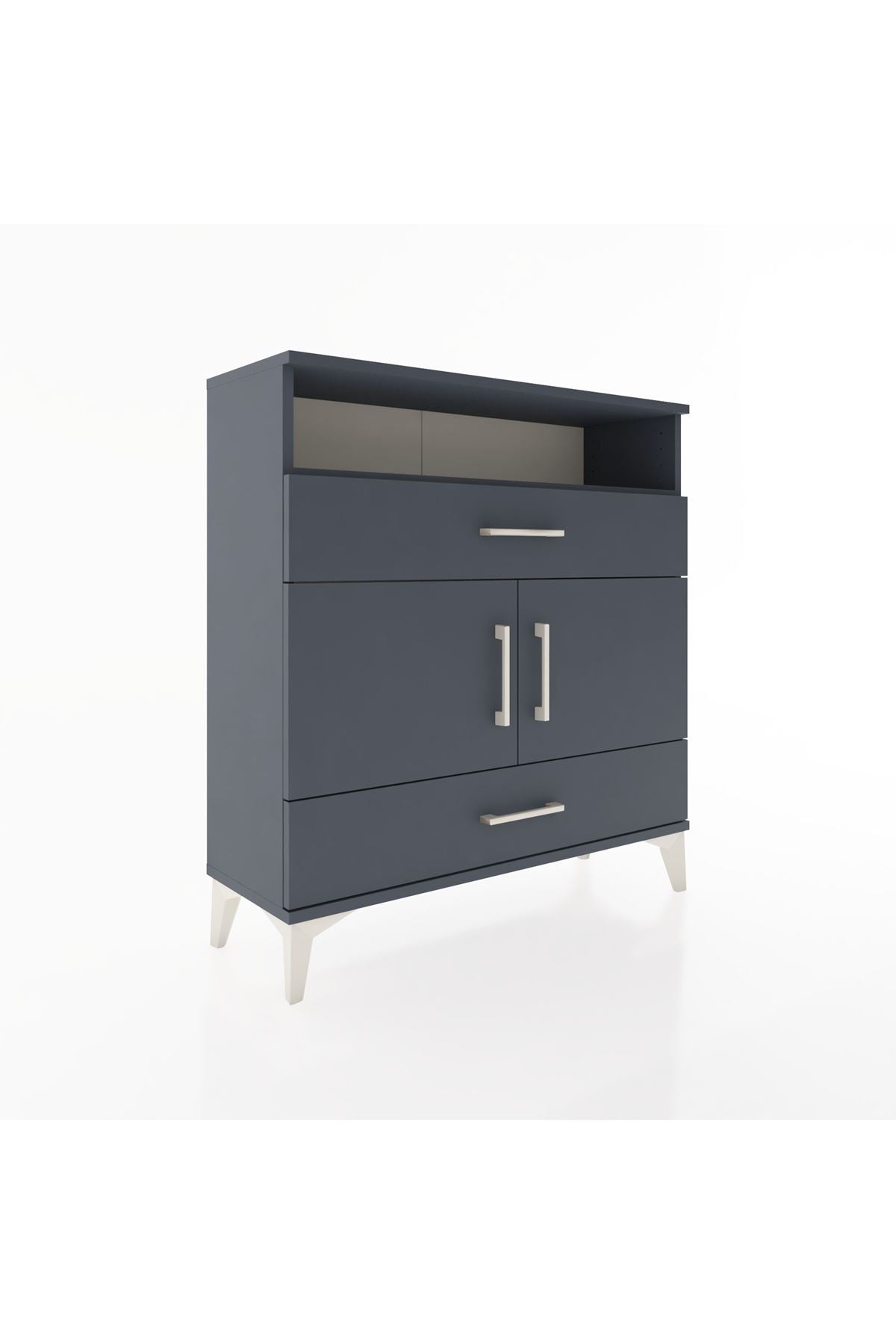 Arges Şifonyer 3 Raflı 2 Çekmeceli 2 Kapaklı 88x30x96 - S04M048V5A