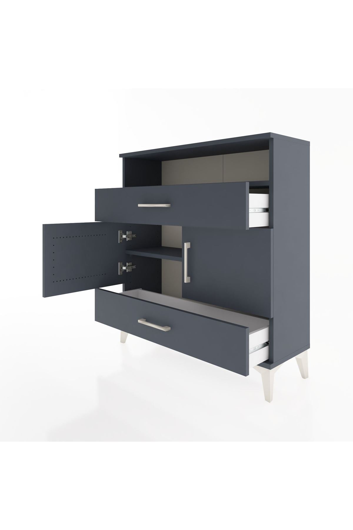 Arges Şifonyer 3 Raflı 2 Çekmeceli 2 Kapaklı 88x30x96 - S04M048V5A