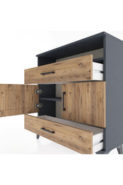 Arges Şifonyer 3 Raflı 2 Çekmeceli 2 Kapaklı 88x30x96 - S04M048V6A