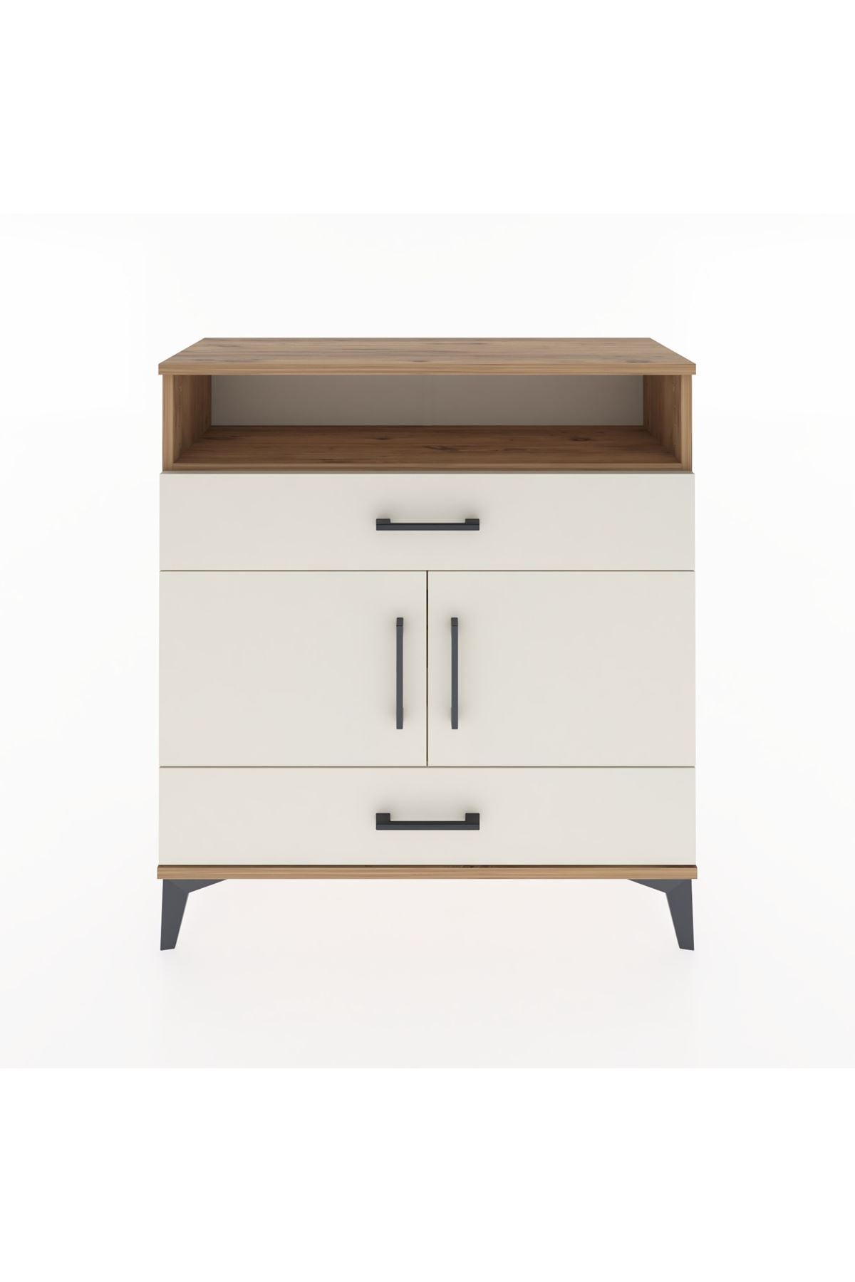 Arges Şifonyer 3 Raflı 2 Çekmeceli 2 Kapaklı 88x30x96 - S04M048V7A