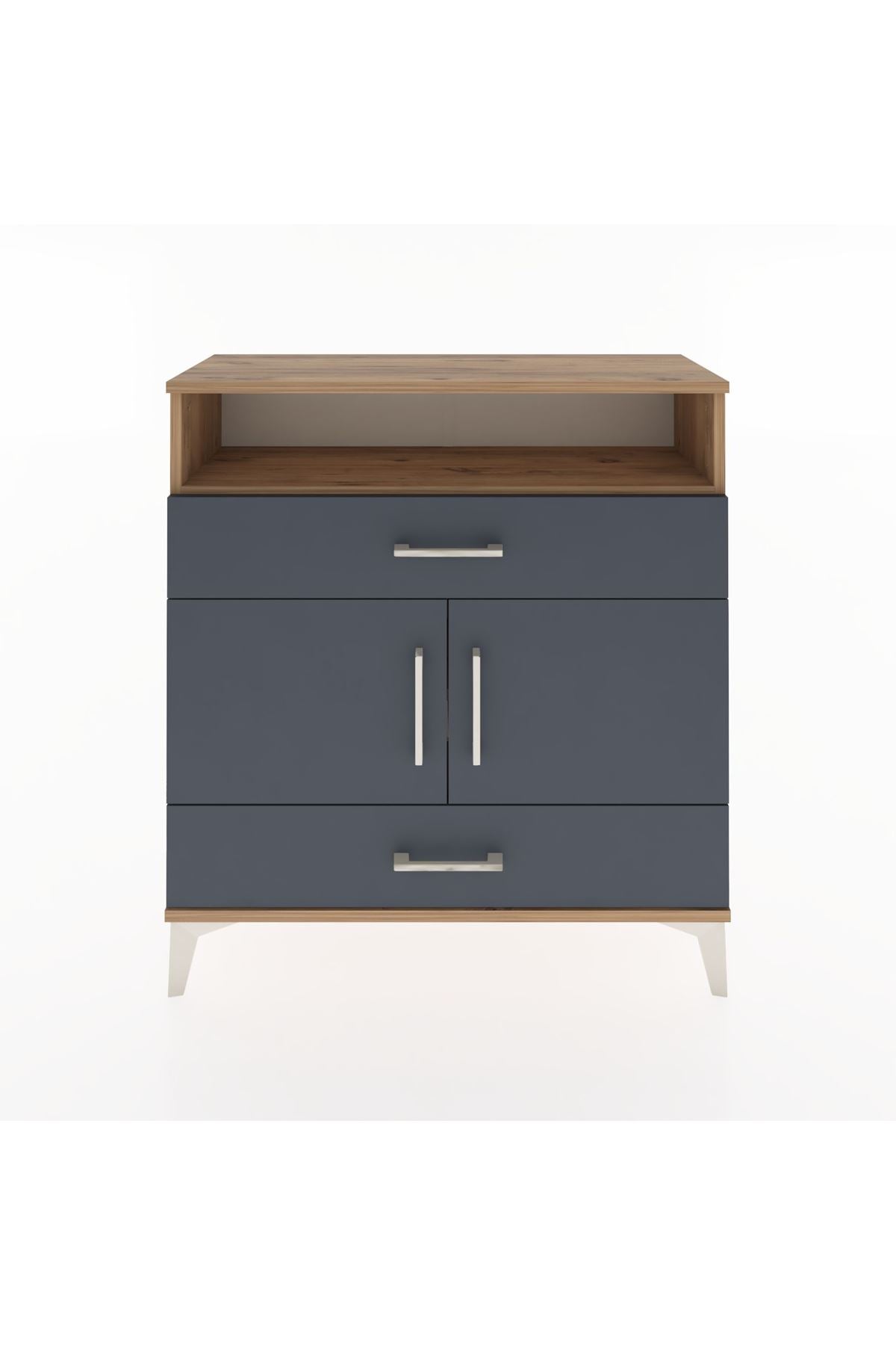 Arges Şifonyer 3 Raflı 2 Çekmeceli 2 Kapaklı 88x30x96 - S04M048V8A