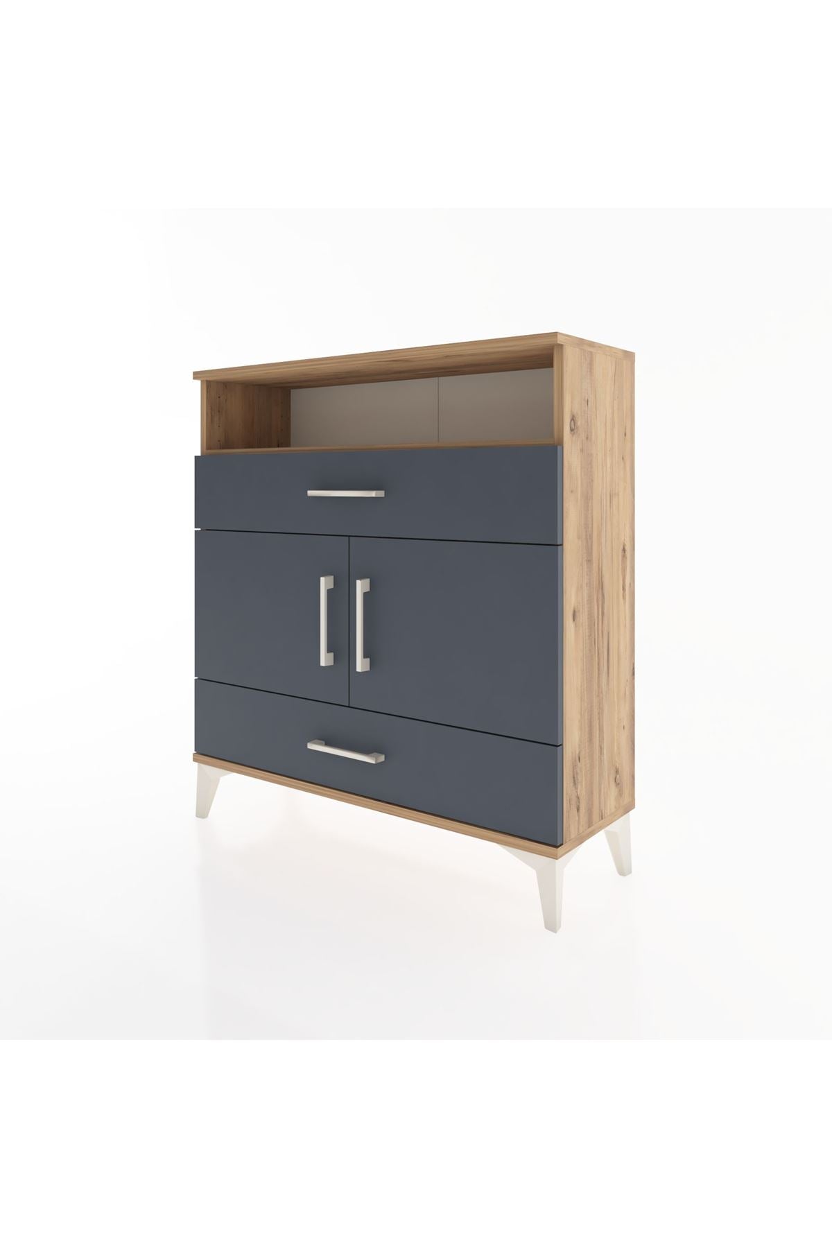 Arges Şifonyer 3 Raflı 2 Çekmeceli 2 Kapaklı 88x30x96 - S04M048V8A
