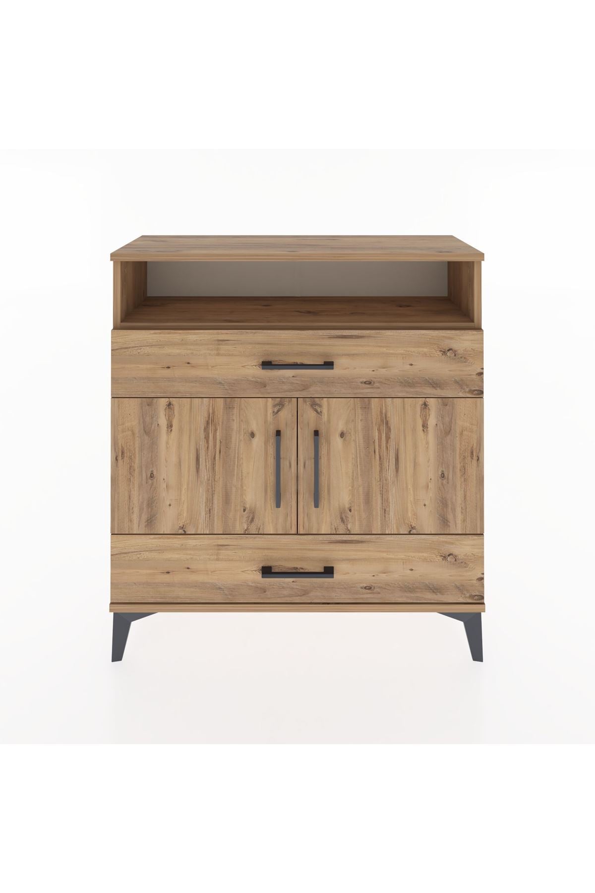 Arges Şifonyer 3 Raflı 2 Çekmeceli 2 Kapaklı 88x30x96 - S04M048V9A