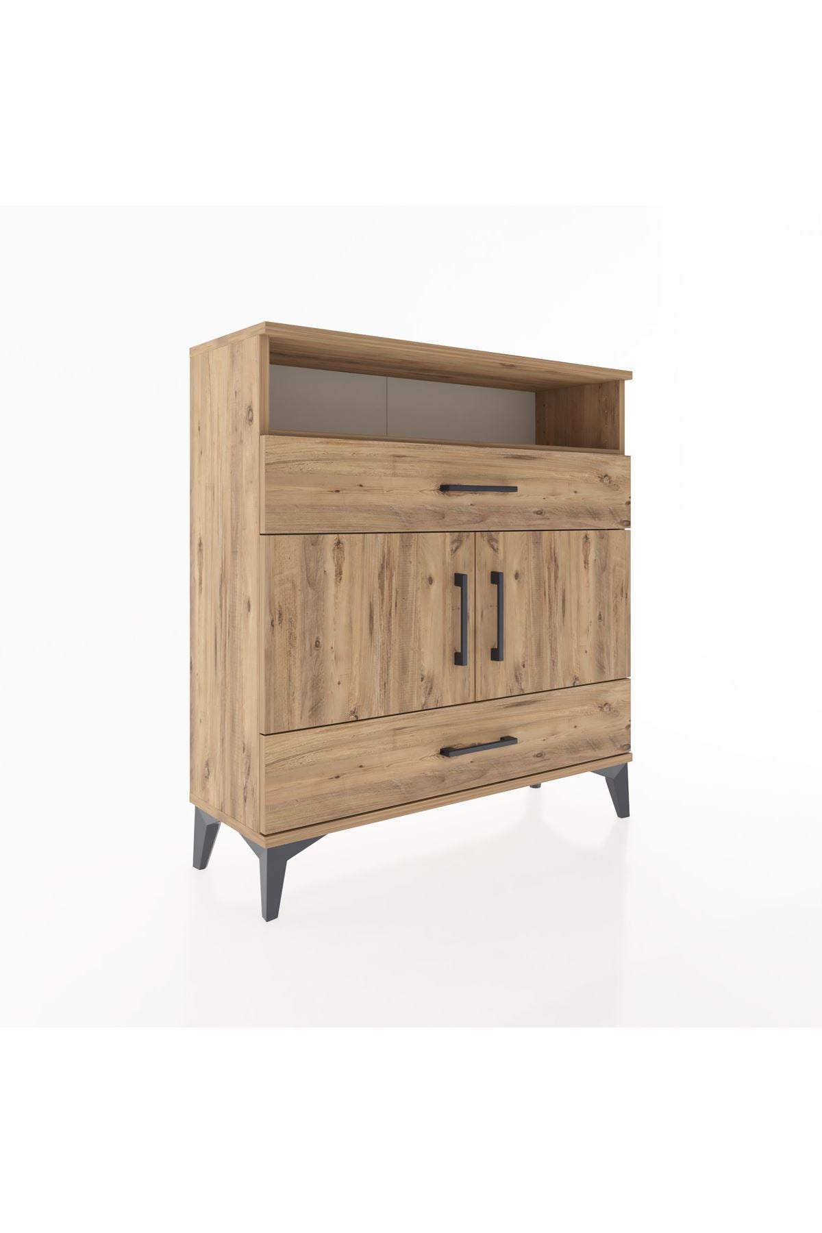 Arges Şifonyer 3 Raflı 2 Çekmeceli 2 Kapaklı 88x30x96 - S04M048V9A