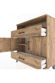 Arges Şifonyer 3 Raflı 2 Çekmeceli 2 Kapaklı 88x30x96 - S04M048V9A