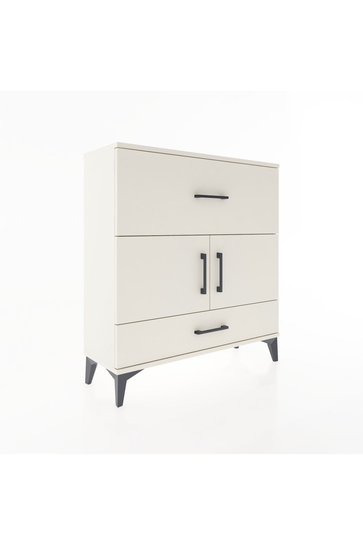 Arges Şifonyer 2 Raflı 2 Çekmeceli 2 Kapaklı 88x30x96 - S04M049V1A