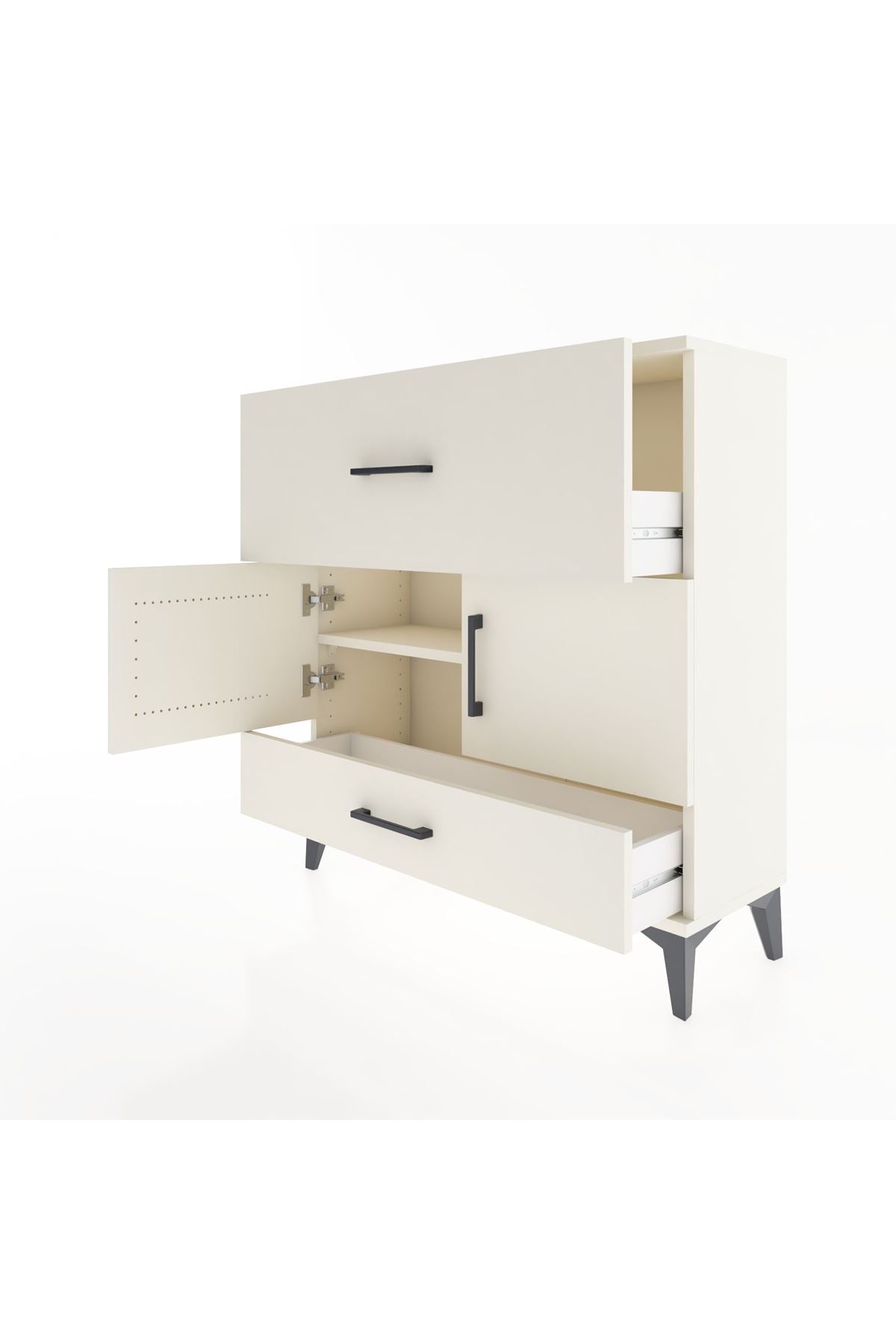 Arges Şifonyer 2 Raflı 2 Çekmeceli 2 Kapaklı 88x30x96 - S04M049V1A