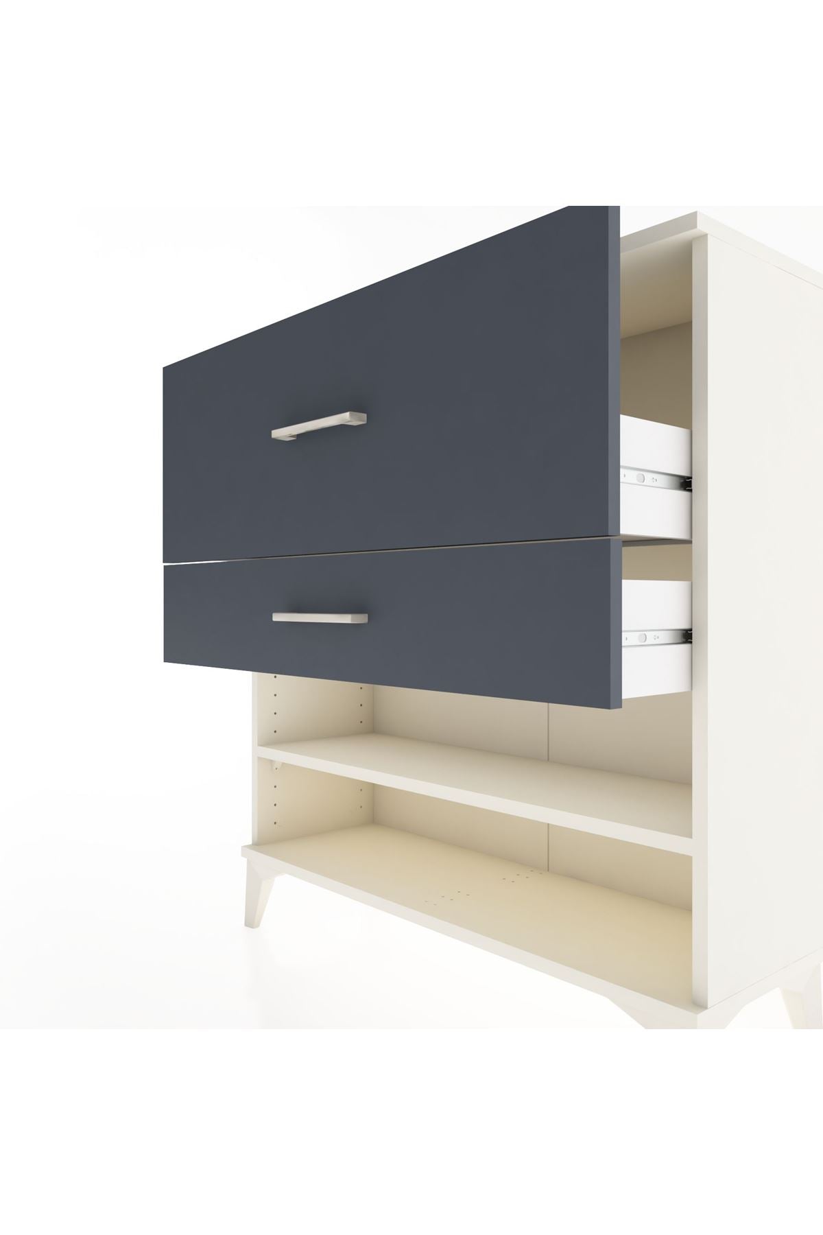 Arges Şifonyer Tek Raflı 2 Çekmeceli 88x30x96 - S04M016V2A