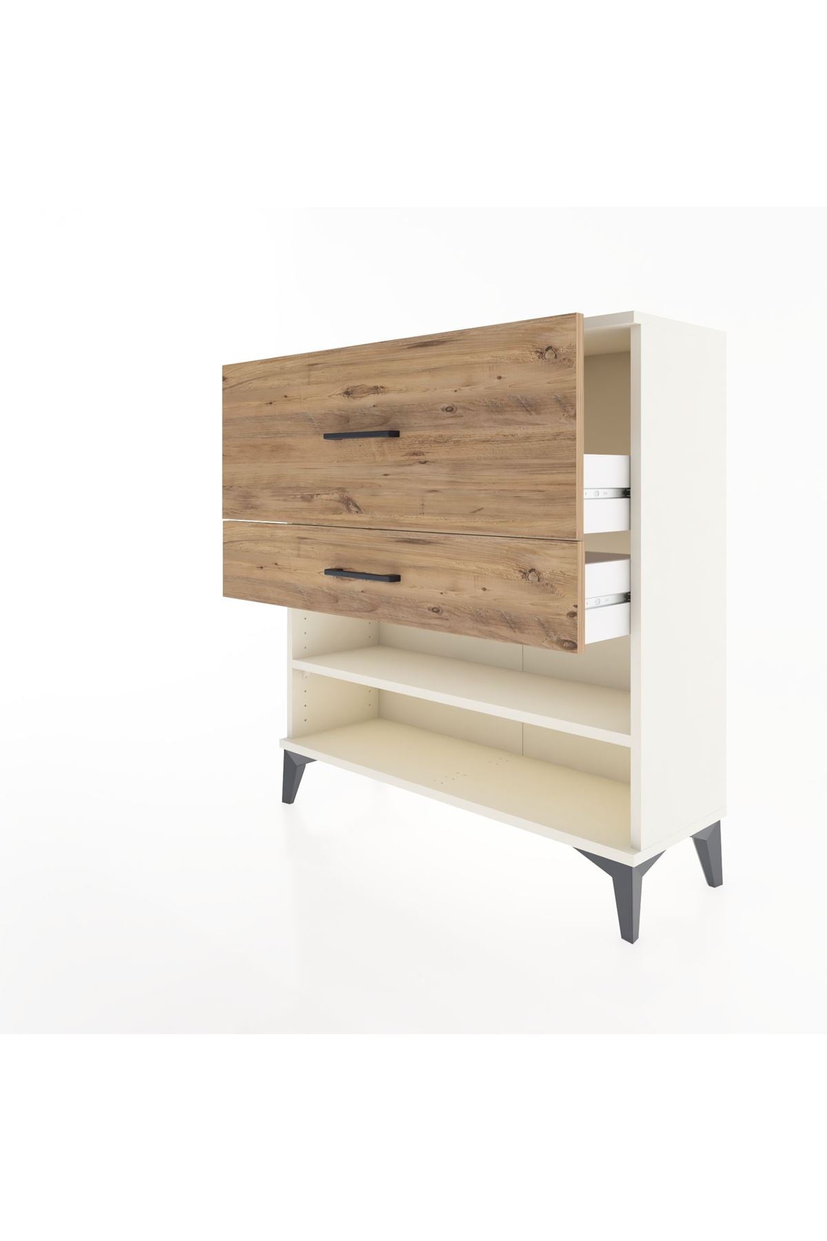 Arges Şifonyer Tek Raflı 2 Çekmeceli 88x30x96 - S04M016V3A