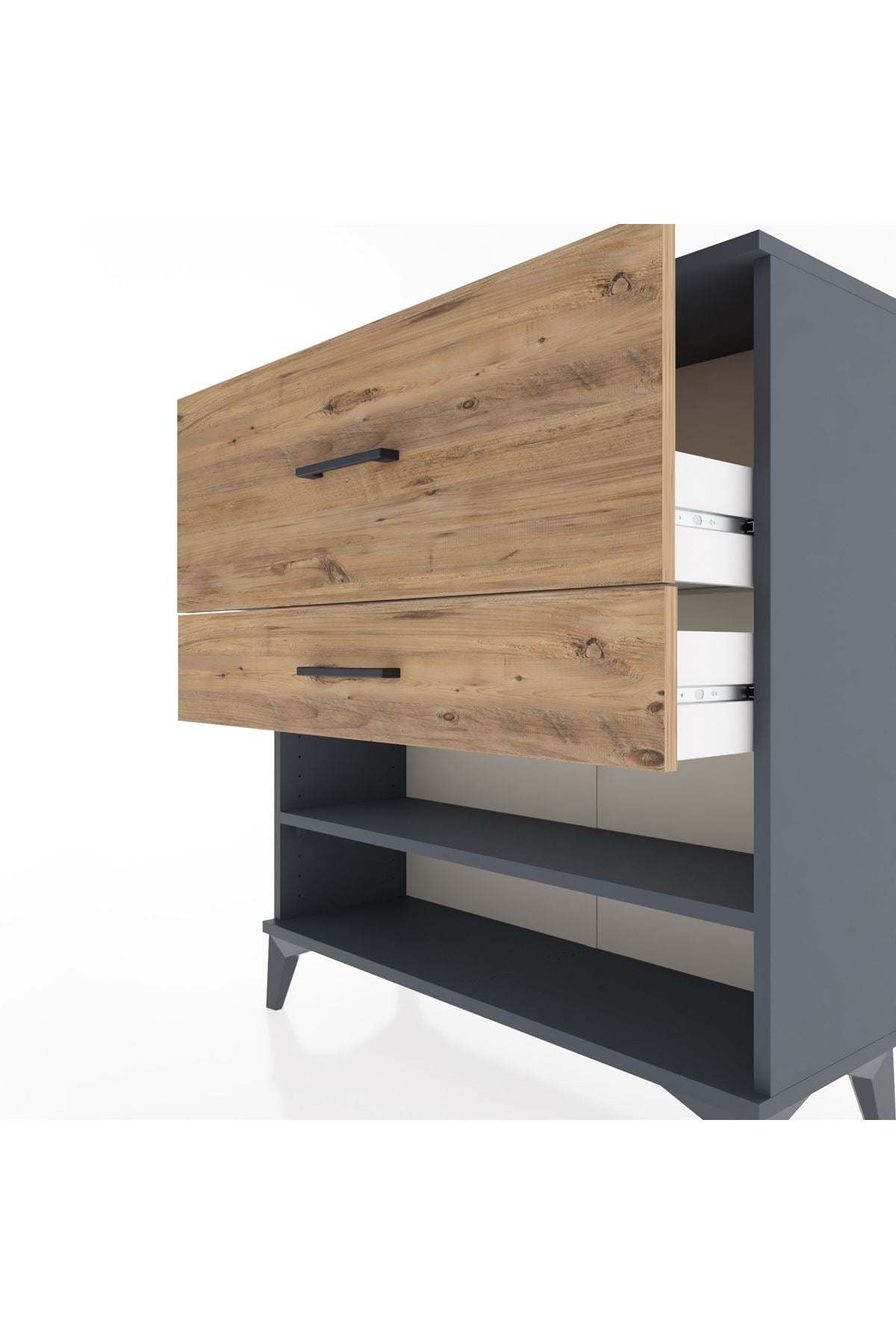 Arges Şifonyer Tek Raflı 2 Çekmeceli 88x30x96 - S04M016V6A