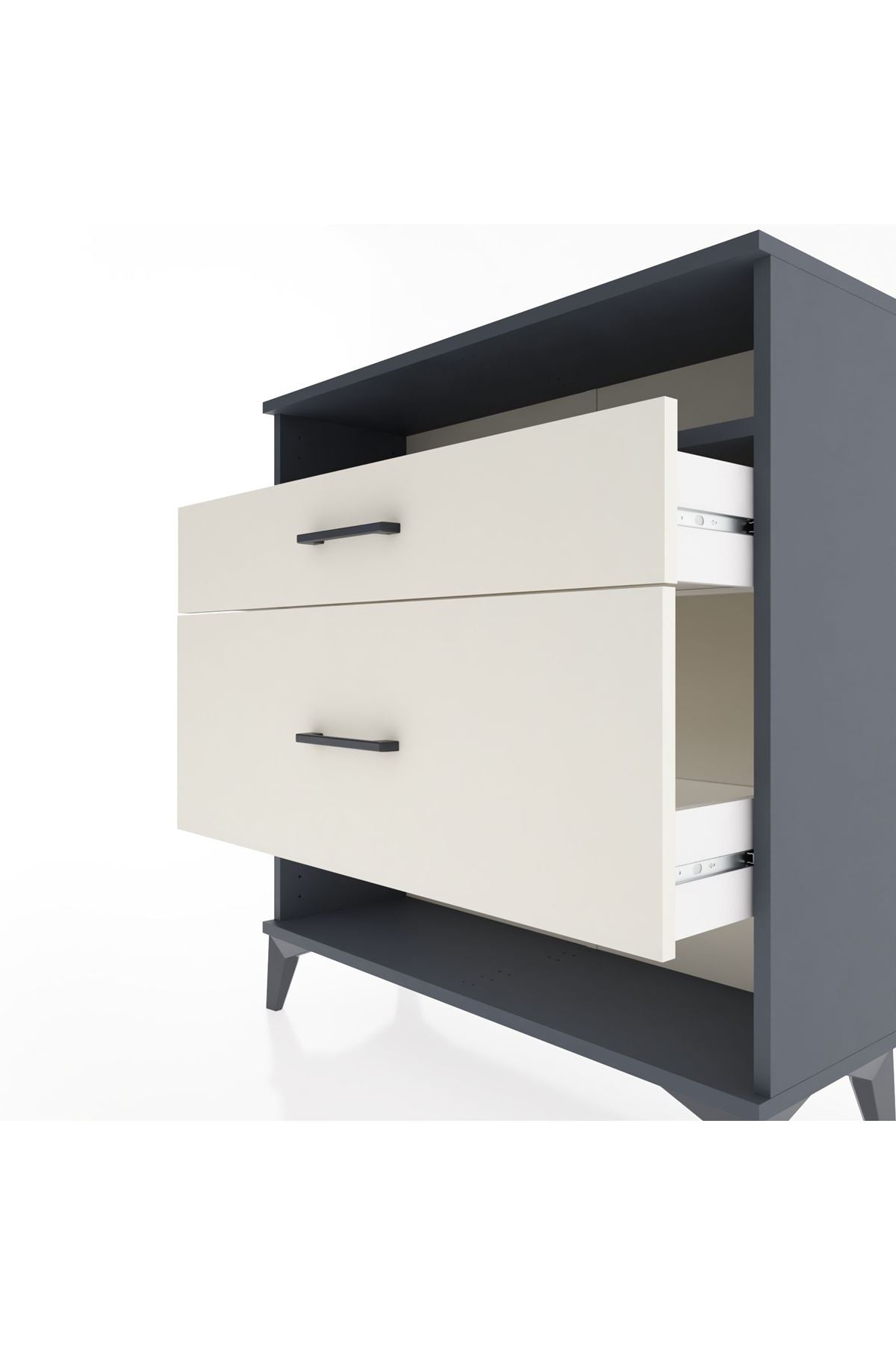 Arges Şifonyer Tek Raflı 2 Çekmeceli 88x30x96 - S04M019V4A