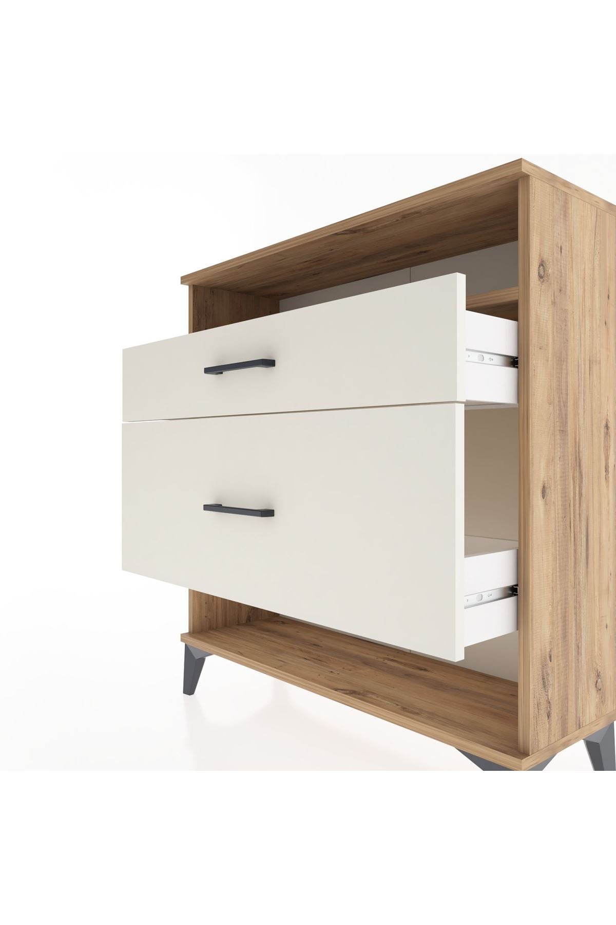 Arges Şifonyer Tek Raflı 2 Çekmeceli 88x30x96 - S04M019V7A