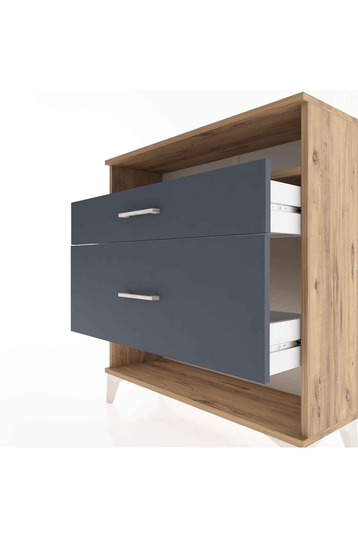 Arges Şifonyer Tek Raflı 2 Çekmeceli 88x30x96 - S04M019V8A