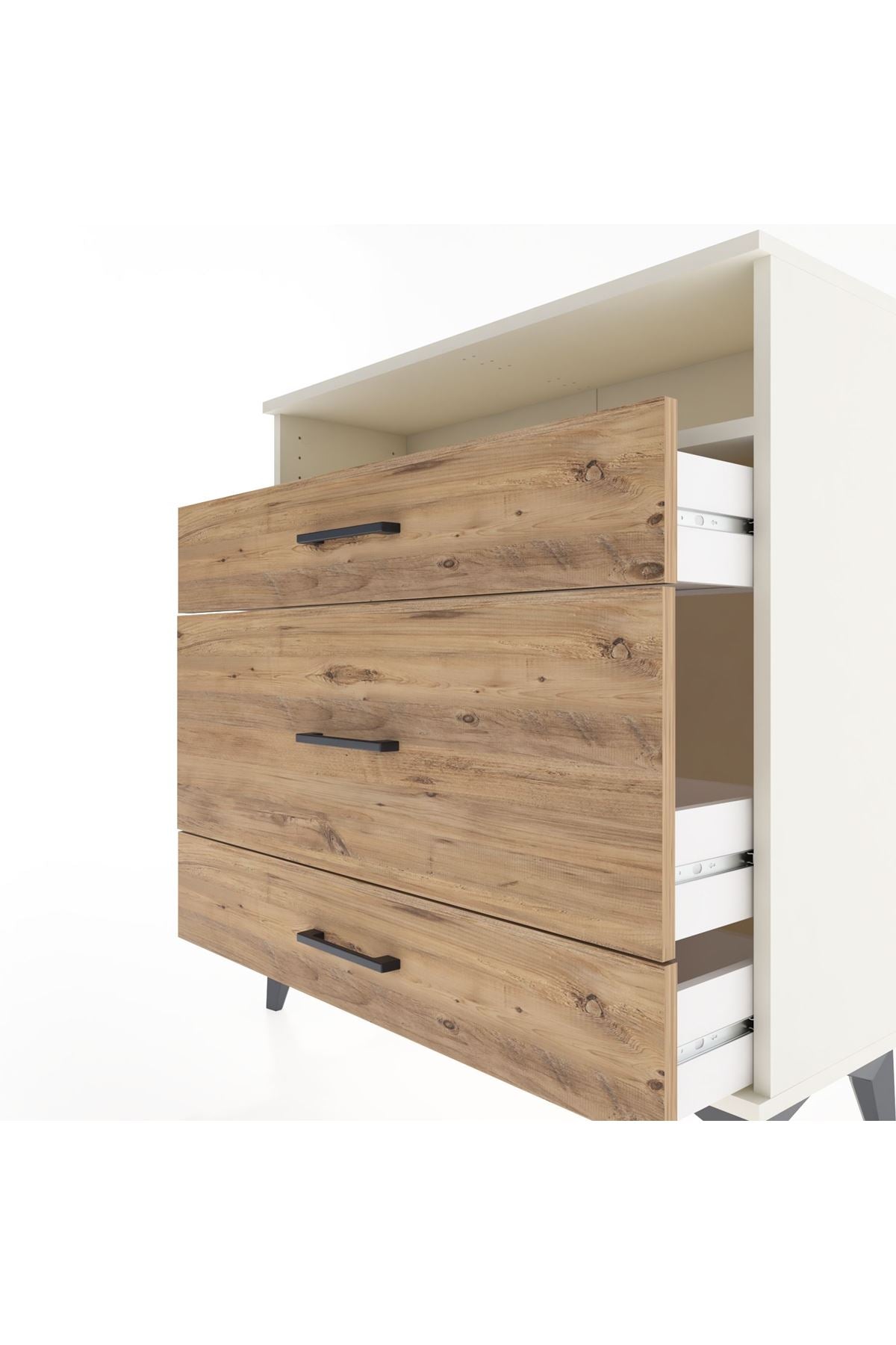 Arges Şifonyer Tek Raflı 3 Çekmeceli 88x30x96 - S04M020V3A