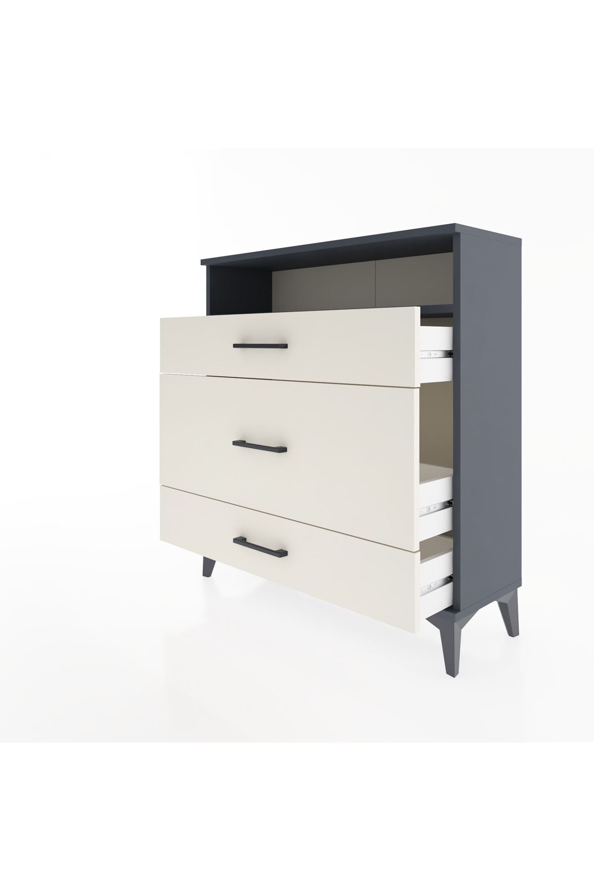 Arges Şifonyer Tek Raflı 3 Çekmeceli 88x30x96 - S04M020V4A
