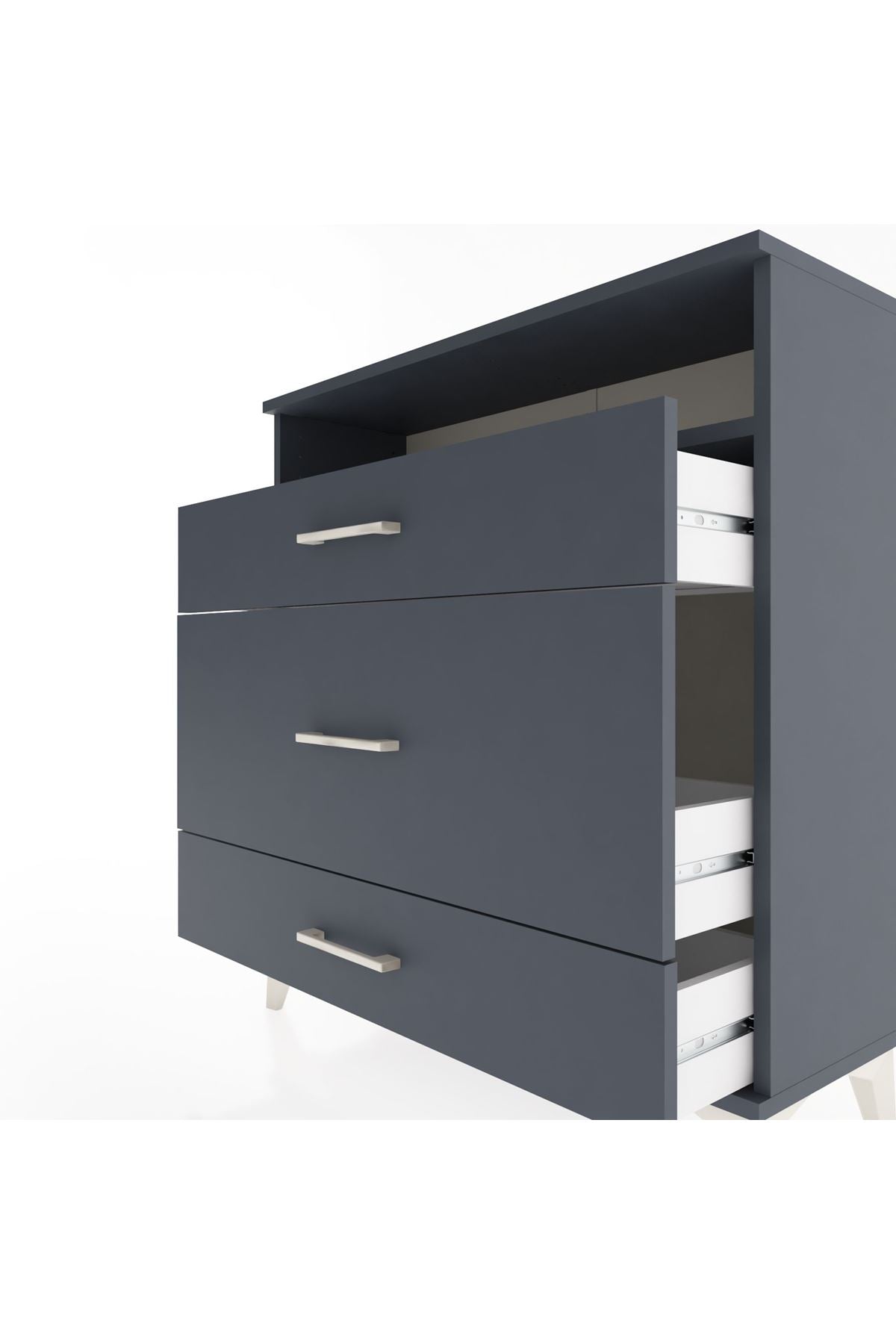 Arges Şifonyer Tek Raflı 3 Çekmeceli 88x30x96 - S04M020V5A