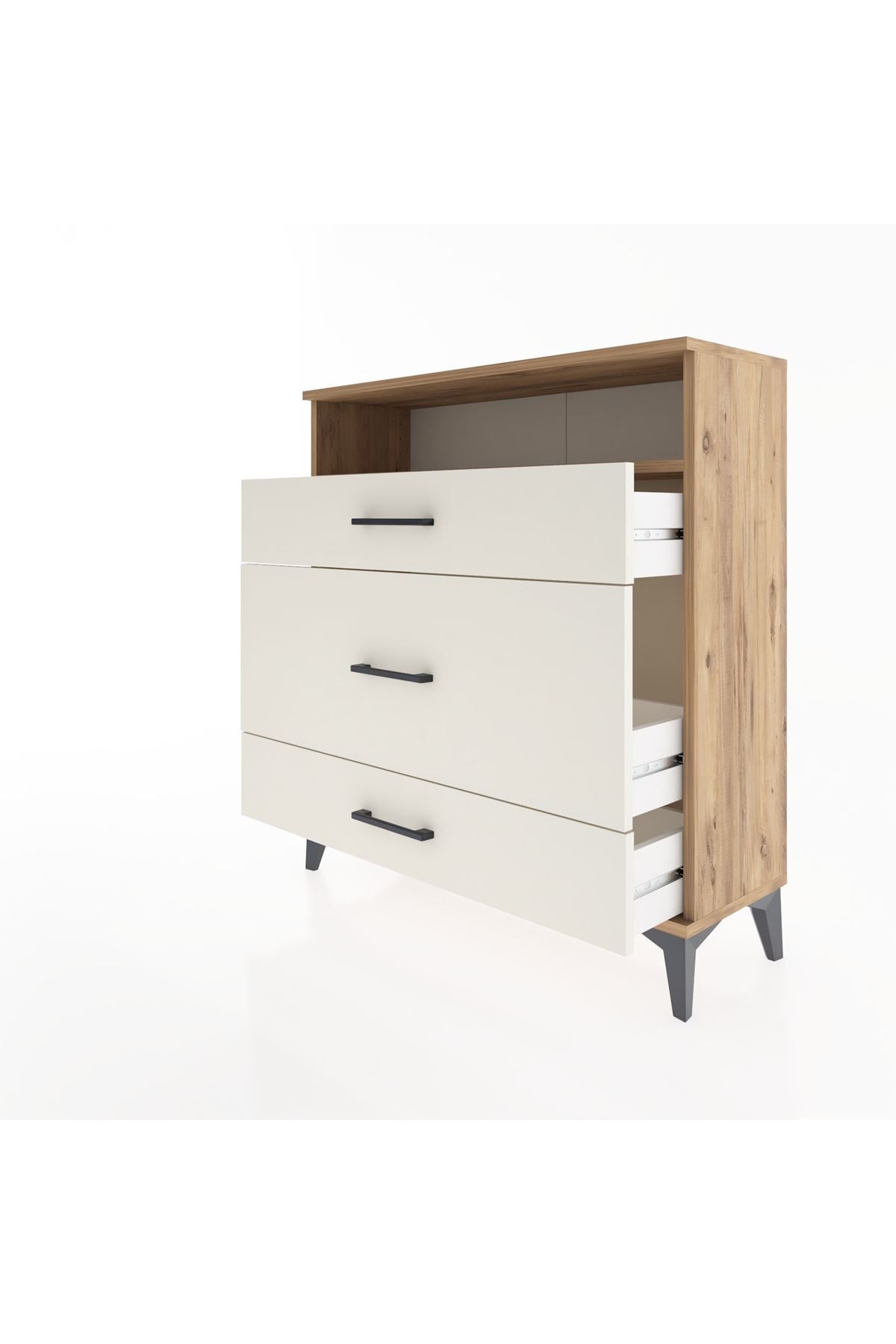 Arges Şifonyer Tek Raflı 3 Çekmeceli 88x30x96 - S04M020V7A