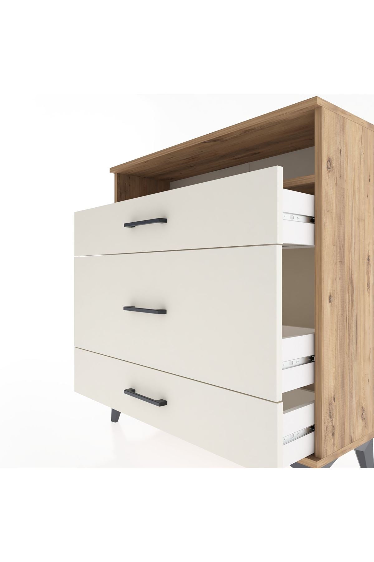 Arges Şifonyer Tek Raflı 3 Çekmeceli 88x30x96 - S04M020V7A