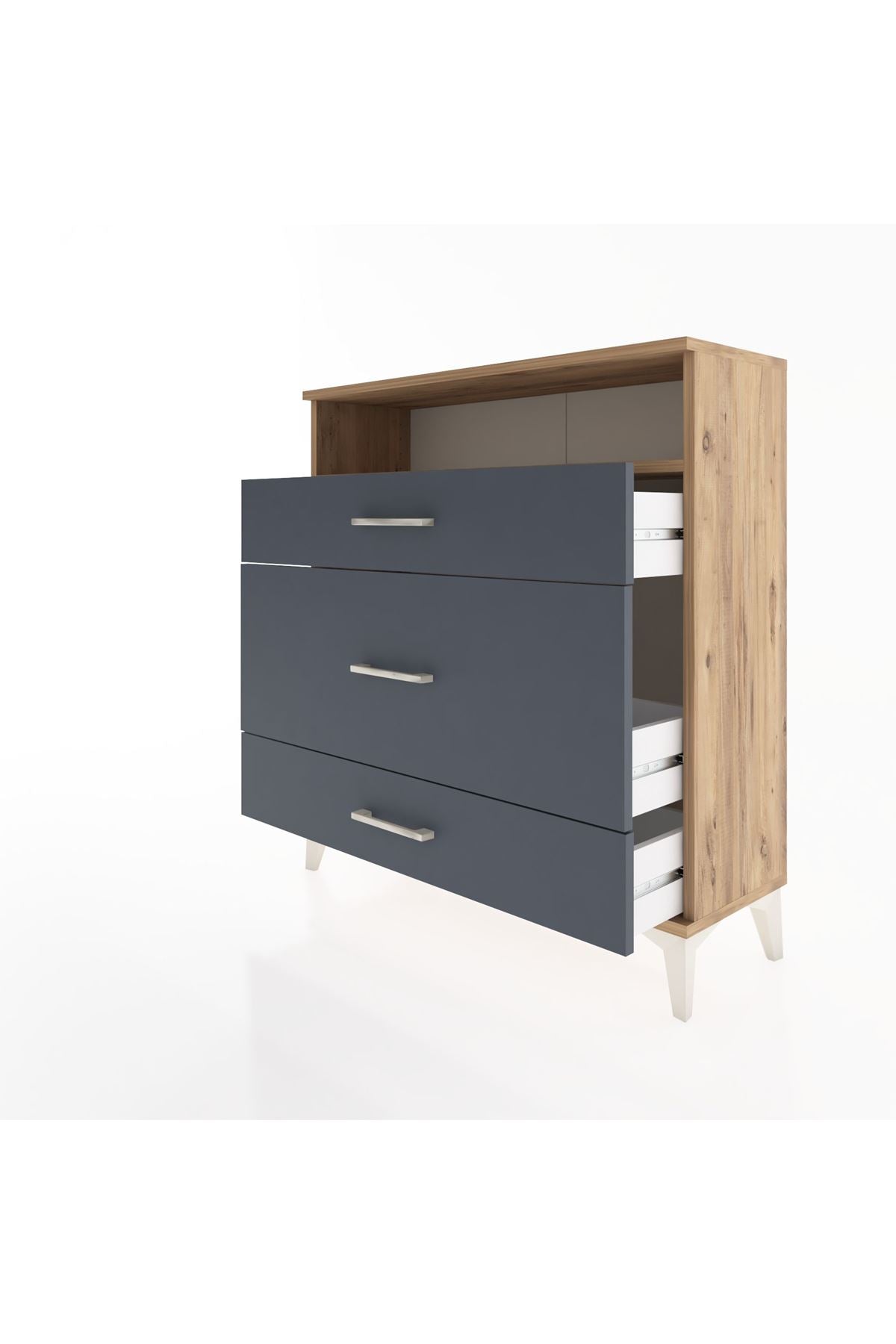 Arges Şifonyer Tek Raflı 3 Çekmeceli 88x30x96 - S04M020V8A