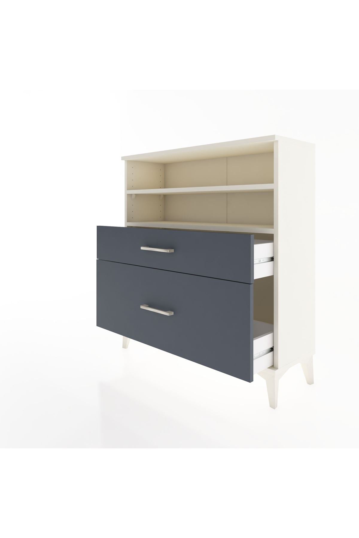 Arges Şifonyer 2 Raflı 2 Çekmeceli 88x30x96 - S04M021V2A