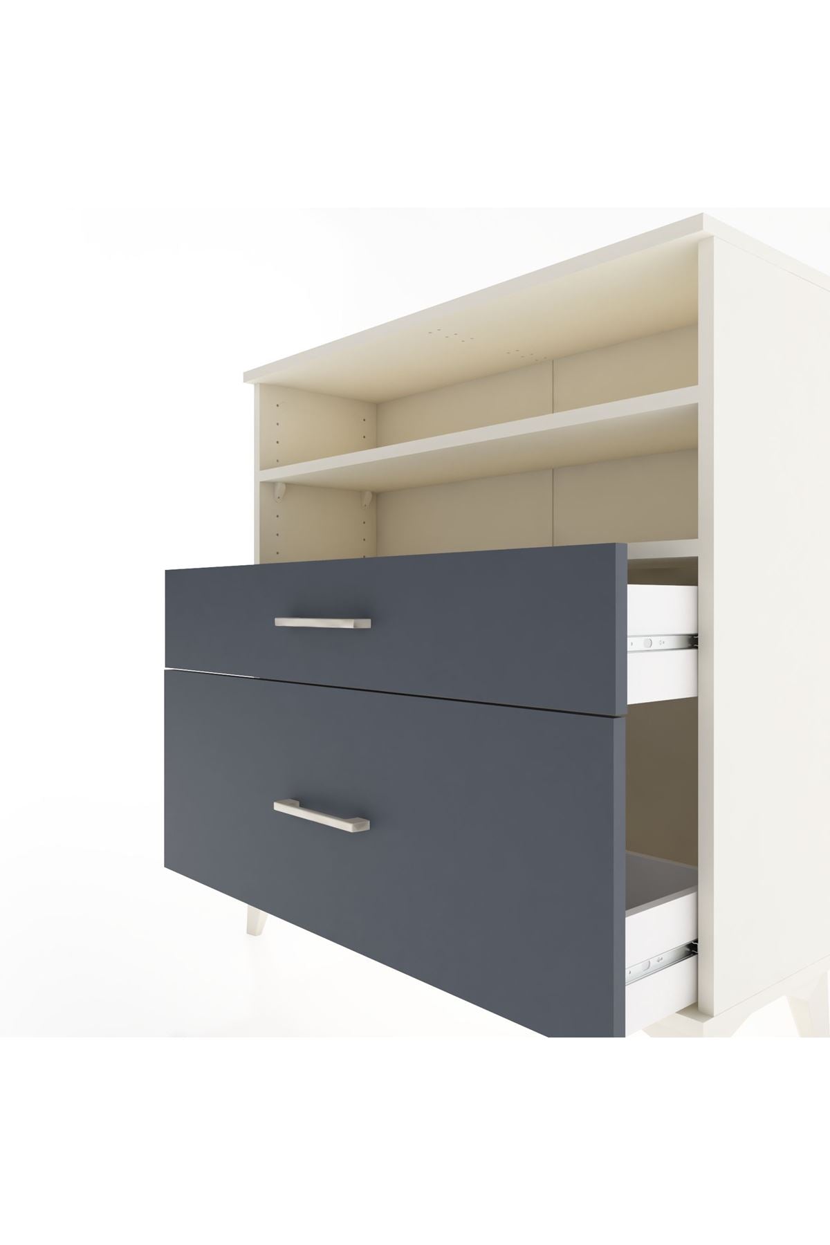 Arges Şifonyer 2 Raflı 2 Çekmeceli 88x30x96 - S04M021V2A