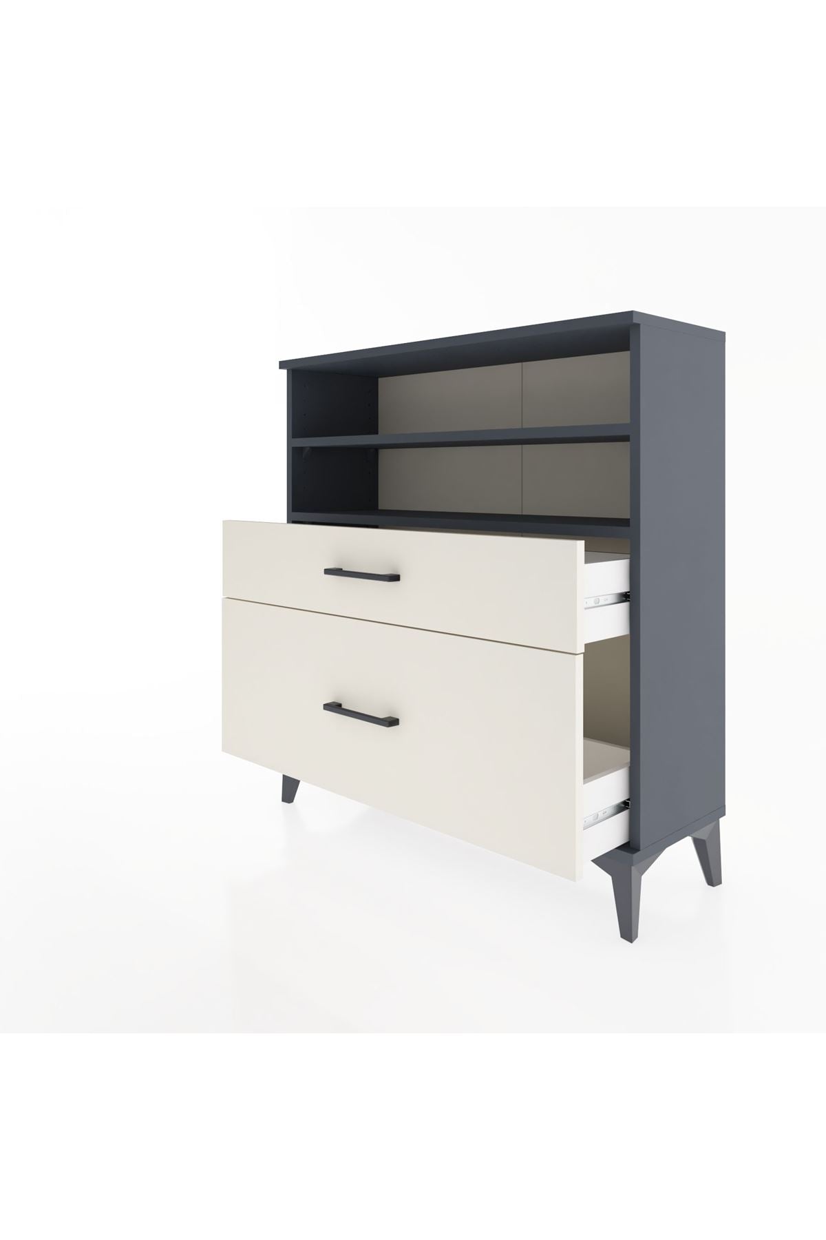 Arges Şifonyer 2 Raflı 2 Çekmeceli 88x30x96 - S04M021V4A