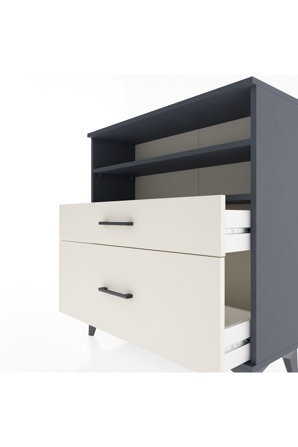 Arges Şifonyer 2 Raflı 2 Çekmeceli 88x30x96 - S04M021V4A