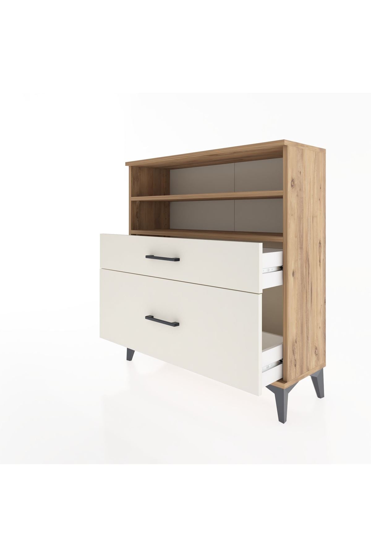 Arges Şifonyer 2 Raflı 2 Çekmeceli 88x30x96 - S04M021V7A