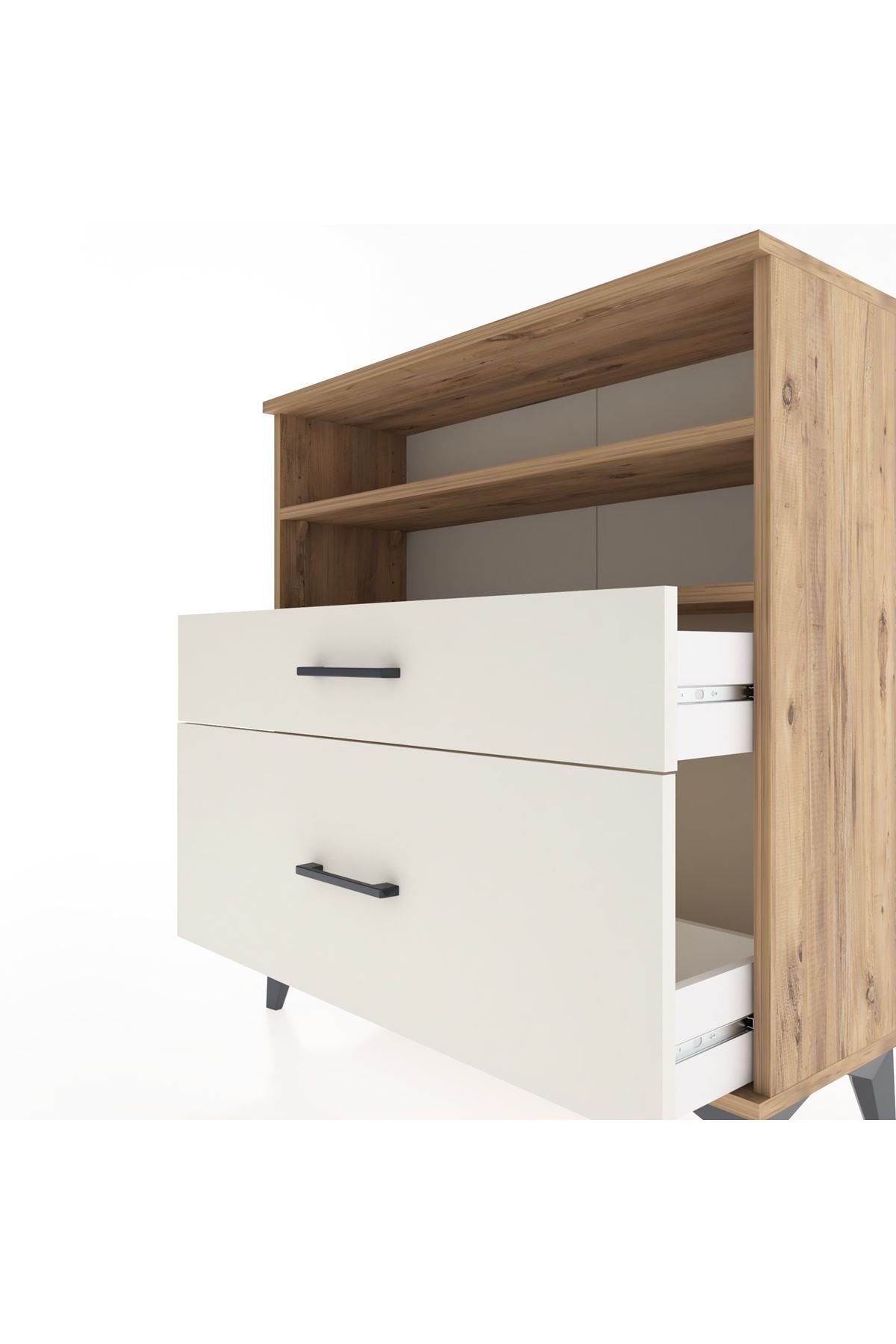 Arges Şifonyer 2 Raflı 2 Çekmeceli 88x30x96 - S04M021V7A