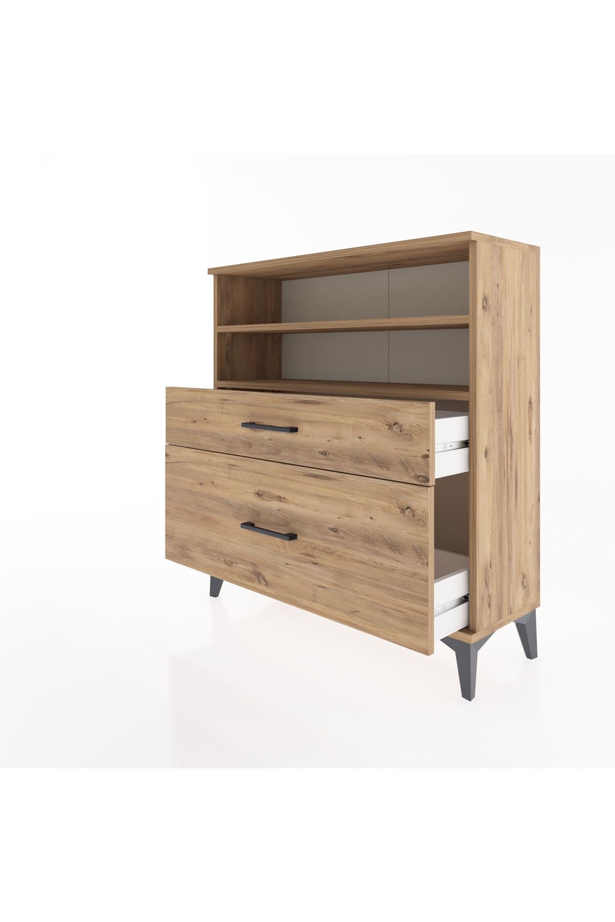 Arges Şifonyer 2 Raflı 2 Çekmeceli 88x30x96 - S04M021V9A