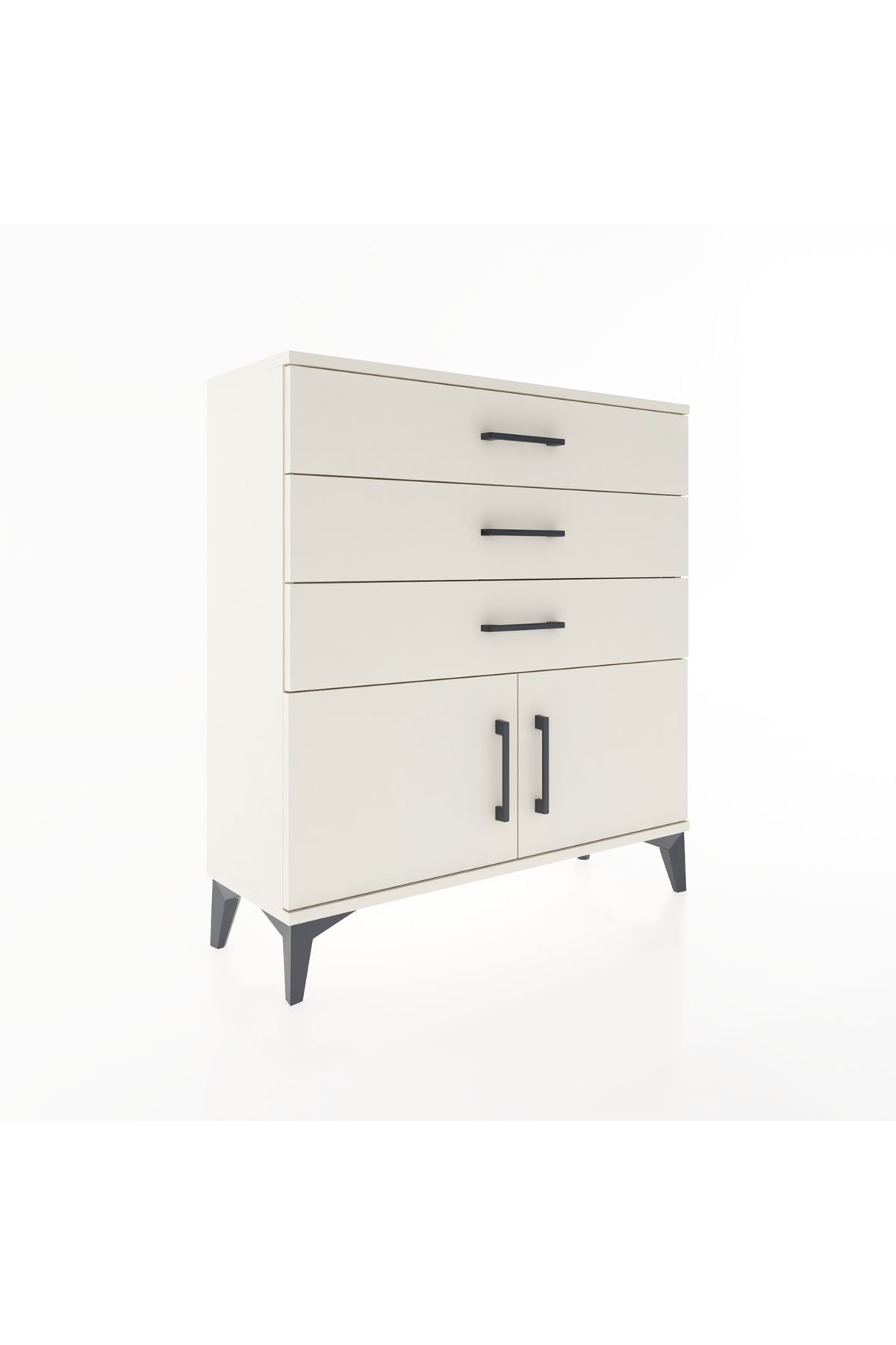Arges Şifonyer Tek Raflı 3 Çekmeceli 2 Kapaklı 88x30x96 - S04M023V1A