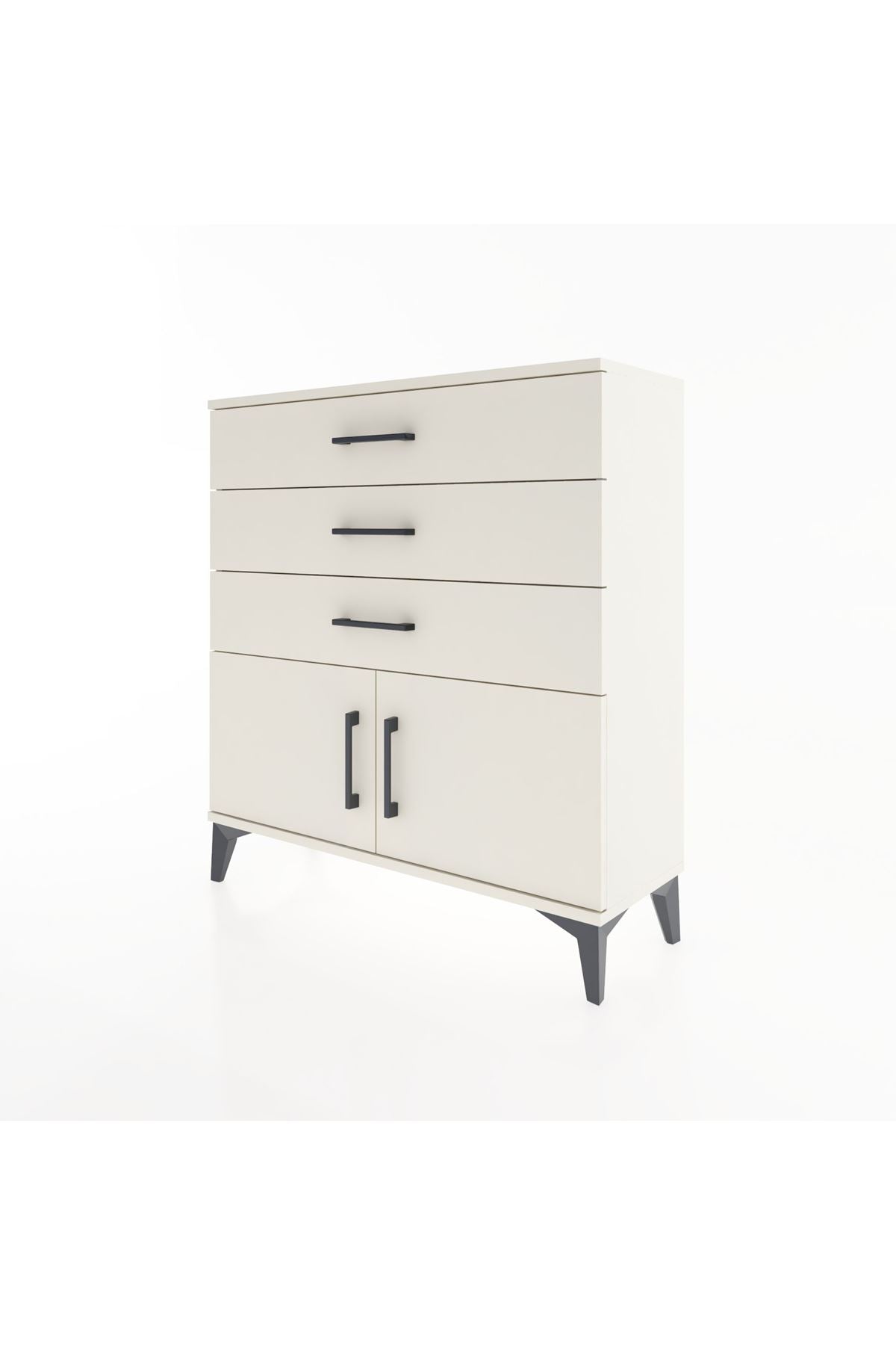 Arges Şifonyer Tek Raflı 3 Çekmeceli 2 Kapaklı 88x30x96 - S04M023V1A