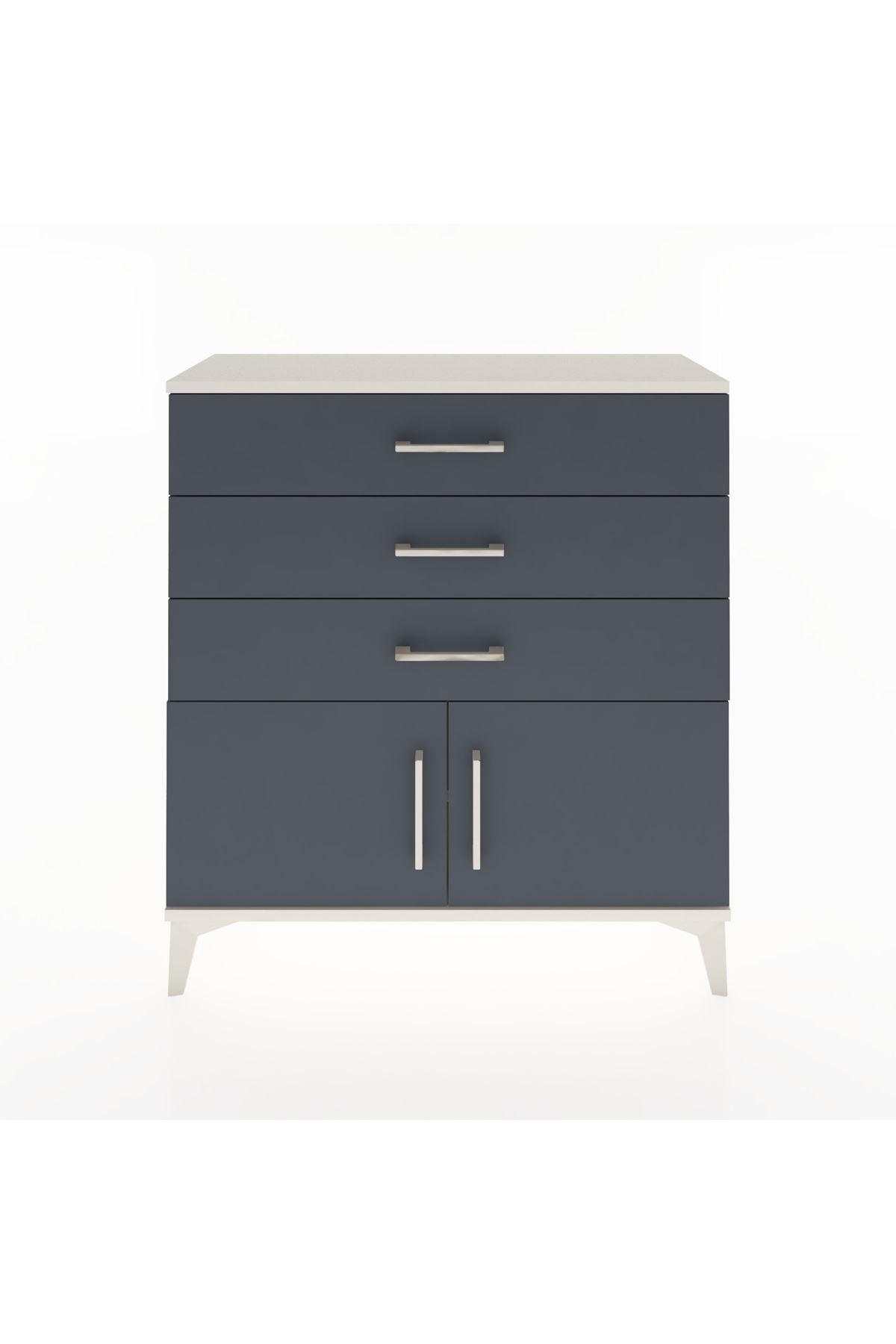 Arges Şifonyer Tek Raflı 3 Çekmeceli 2 Kapaklı 88x30x96 - S04M023V2A