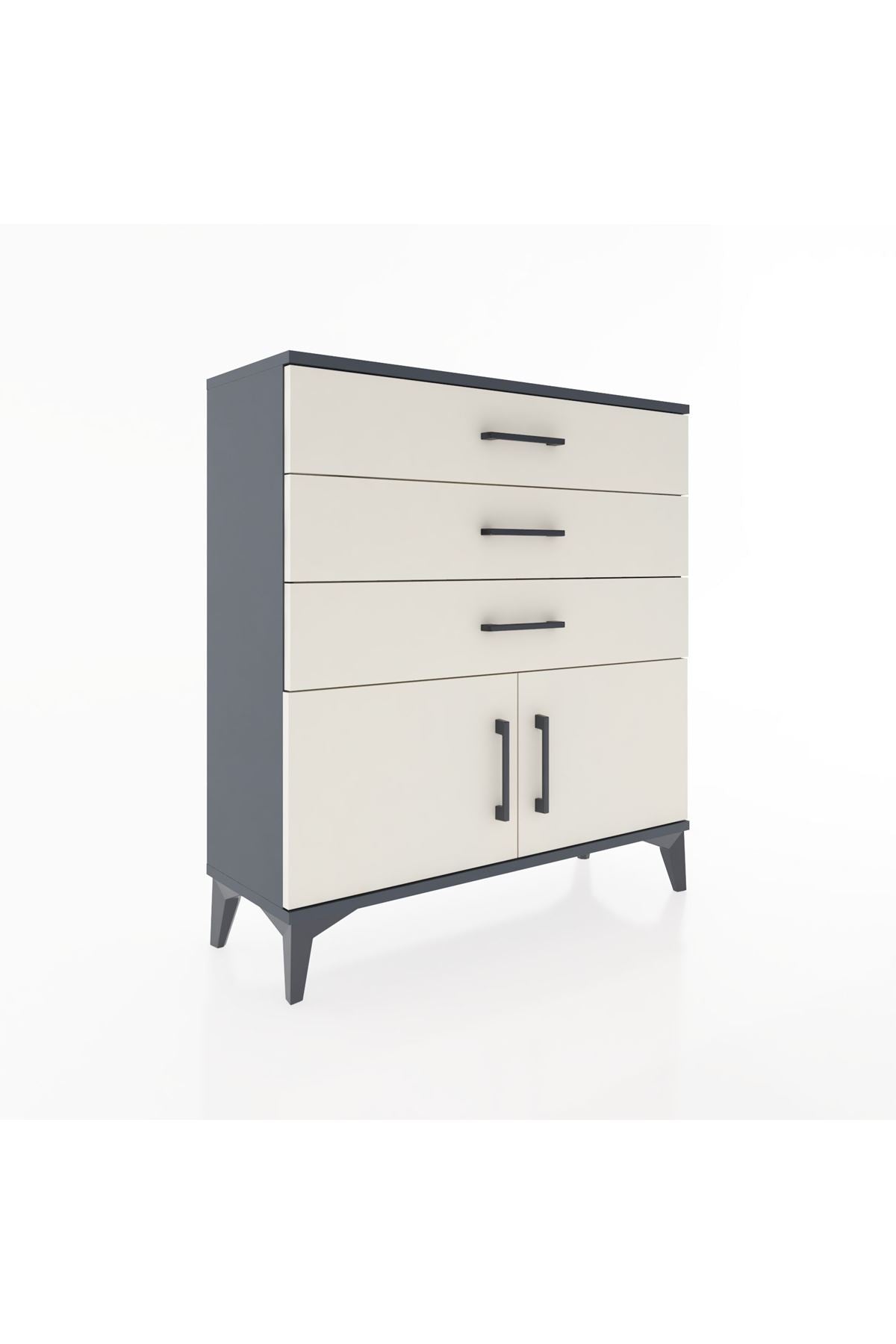 Arges Şifonyer Tek Raflı 3 Çekmeceli 2 Kapaklı 88x30x96 - S04M023V4A