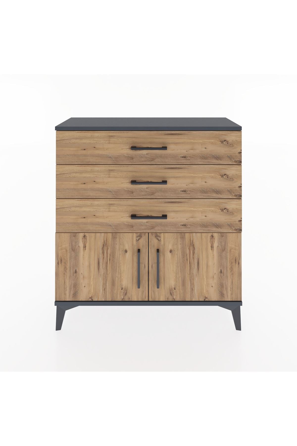 Arges Şifonyer Tek Raflı 3 Çekmeceli 2 Kapaklı 88x30x96 - S04M023V6A
